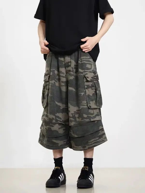 Japanese Brand VIBE Vintage washed baggy camouflage shorts Size US 30 / EU 46 - 5 Thumbnail