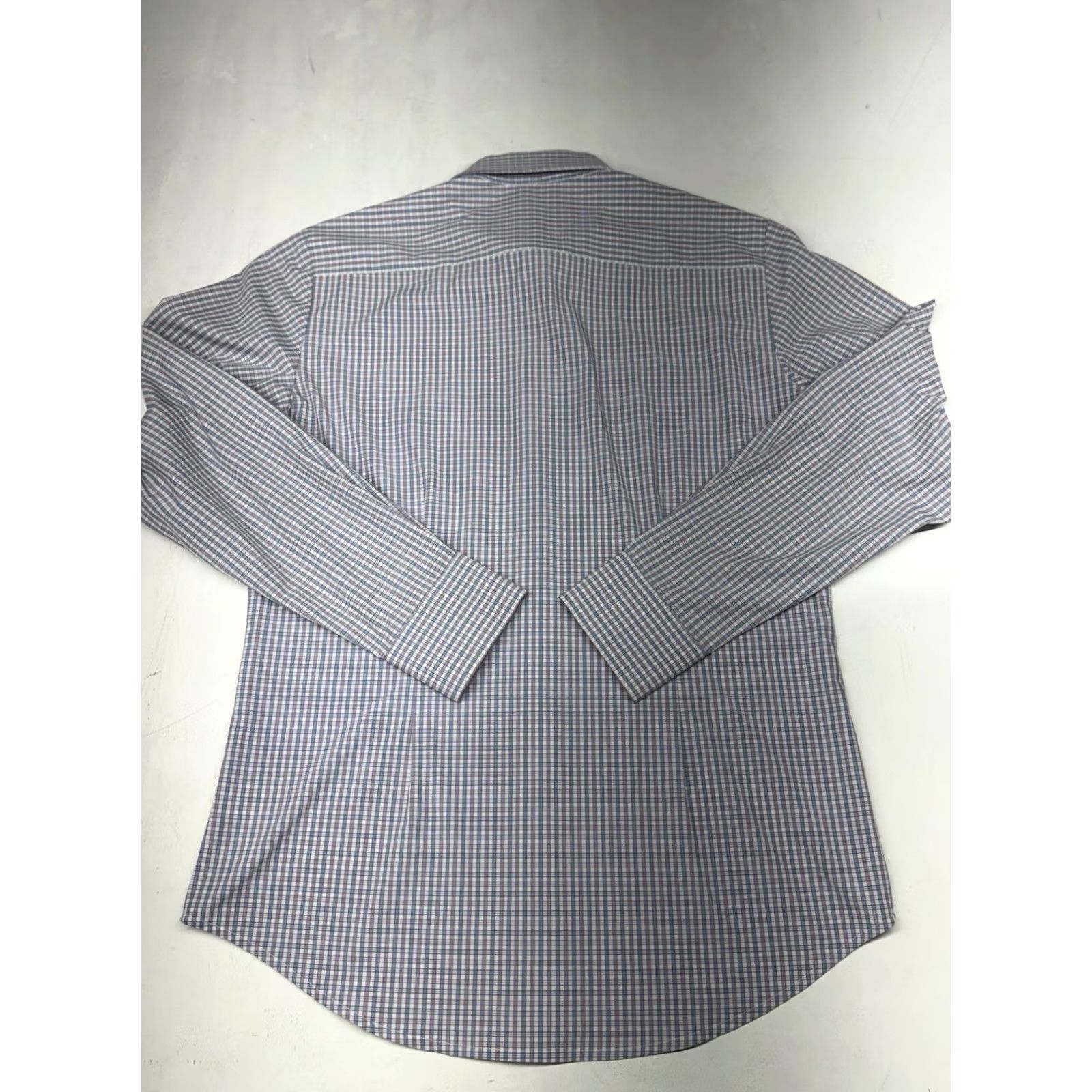 Mizzen+Main Mizzen+Main Leeward Shirt Mens M Blue Pink Plaid Slim Fit Button-Up Long Sleeve Collared Breathing Stretch Workwear Business Size 40R - 5 Thumbnail