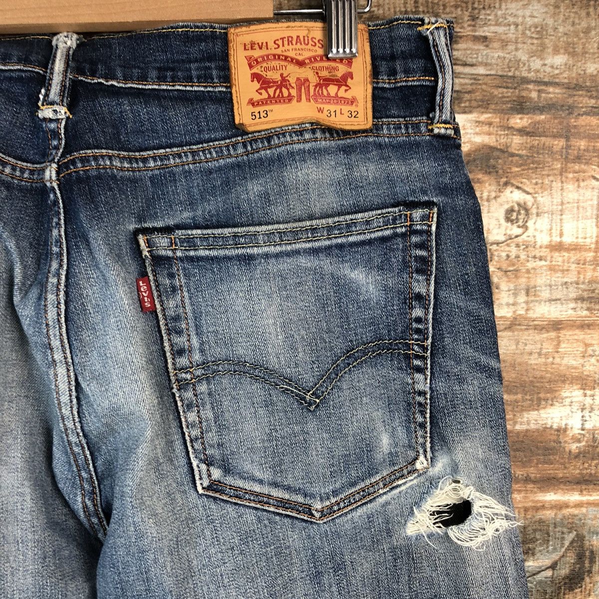 Levi's 513 Levis vintage faded Blue jeans Denim Pants #A2394 Size US 31 - 19 Thumbnail