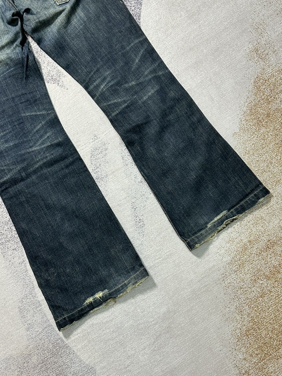 GOSTAR DE FUGA 2000s Flare Fuga Black Stone Washed Denim Jeans Size US 36 / EU 52 - 16 Thumbnail