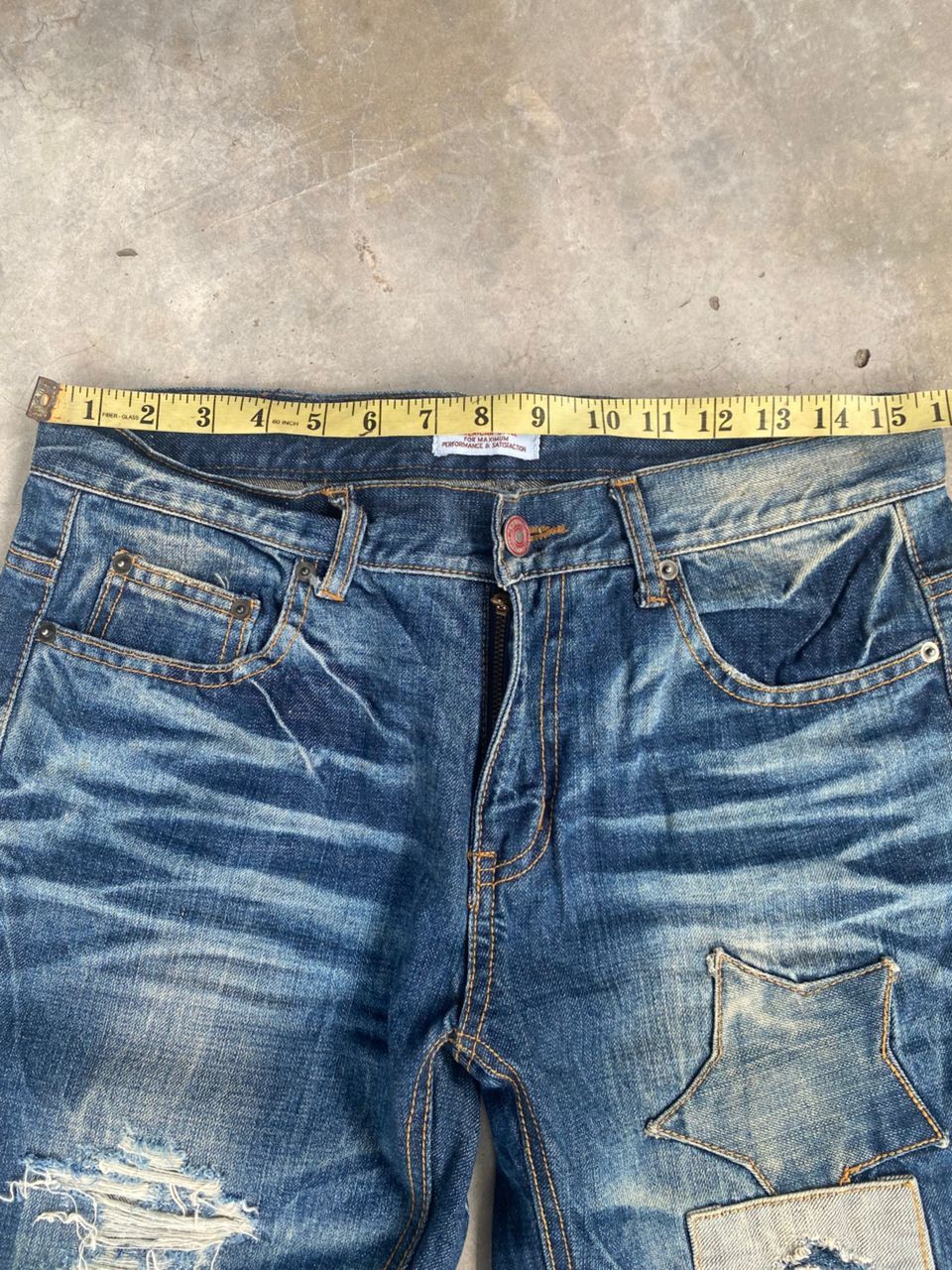 If Six Was Nine 💥FLARE💥SOUL FRANKY AMERICAN STYLE DISTRESSED DENIM Size US 33 - 6 Thumbnail