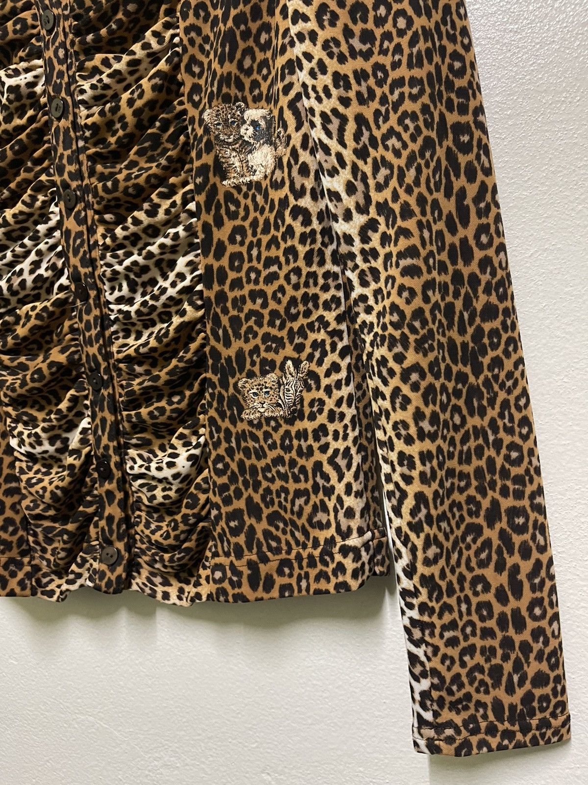 Japanese Brand Leopard Printed Button Stretch Long Sleeve Size S / US 4 / IT 40 - 6 Thumbnail