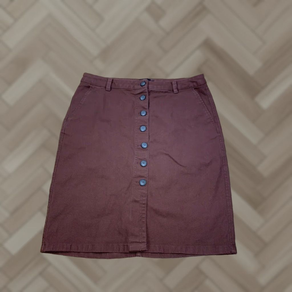 Pendleton Pendleton Pencil Skirt Brown Size 16 Casual Women Midi Solid Canvas Button Size 38" / US 16 / IT 52 - 1 Thumbnail