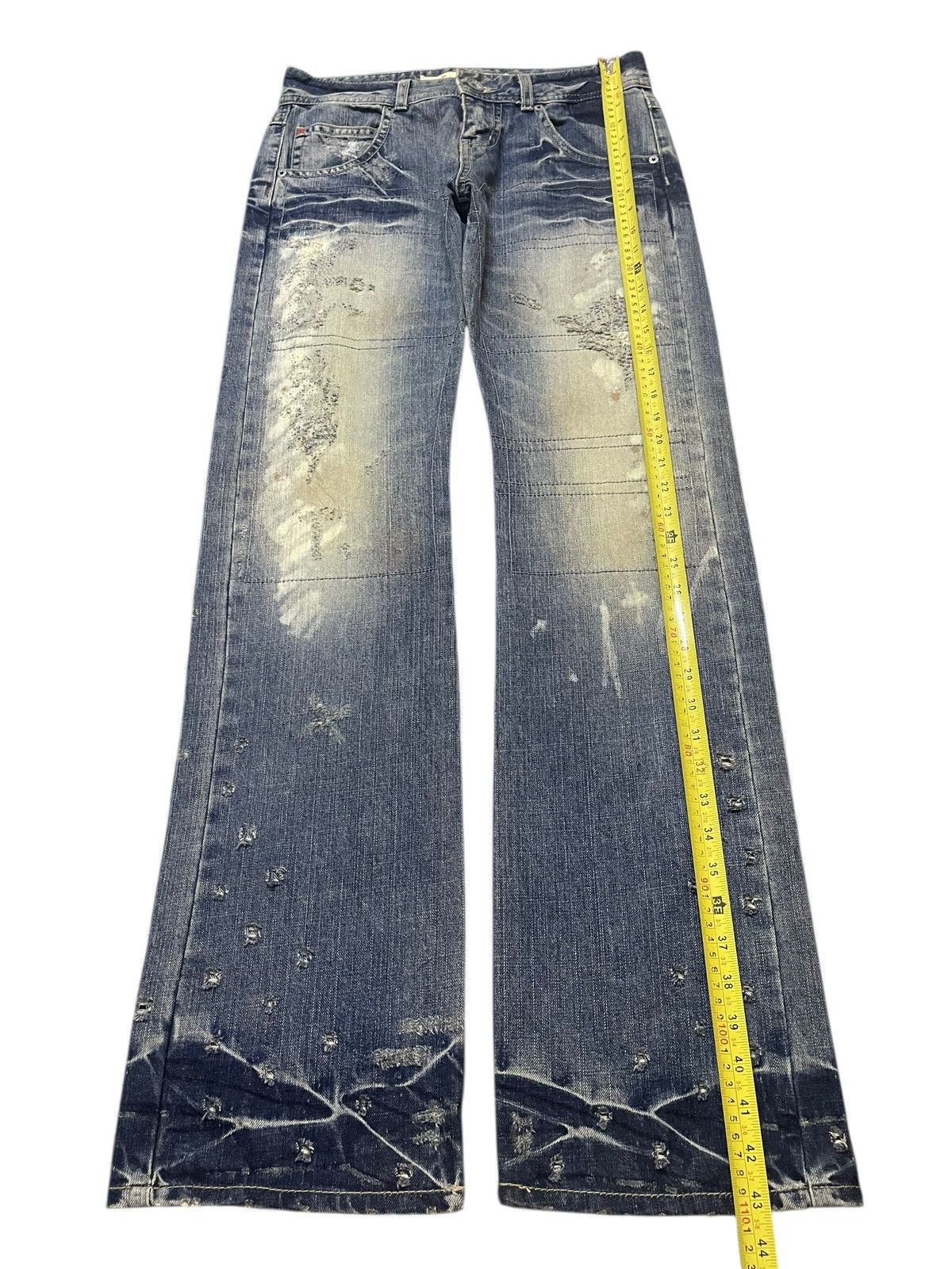 Tornado Mart Vintage Japanese Brand Mud Wash Tribal Distress Bullet Style Size US 31 - 12 Thumbnail