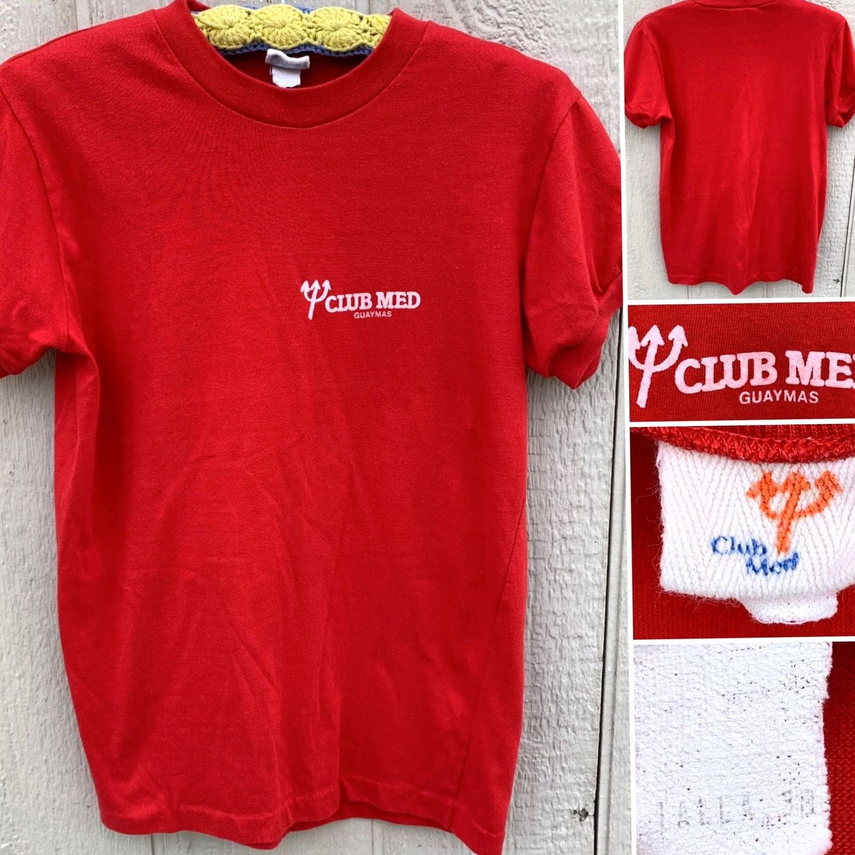 Vintage VINTAGE Club Med Guaymas T Shirt Graphic Print Short Sleeve Crew Neck Mens 38 Red Size US M / EU 48-50 / 2 - 2 Thumbnail