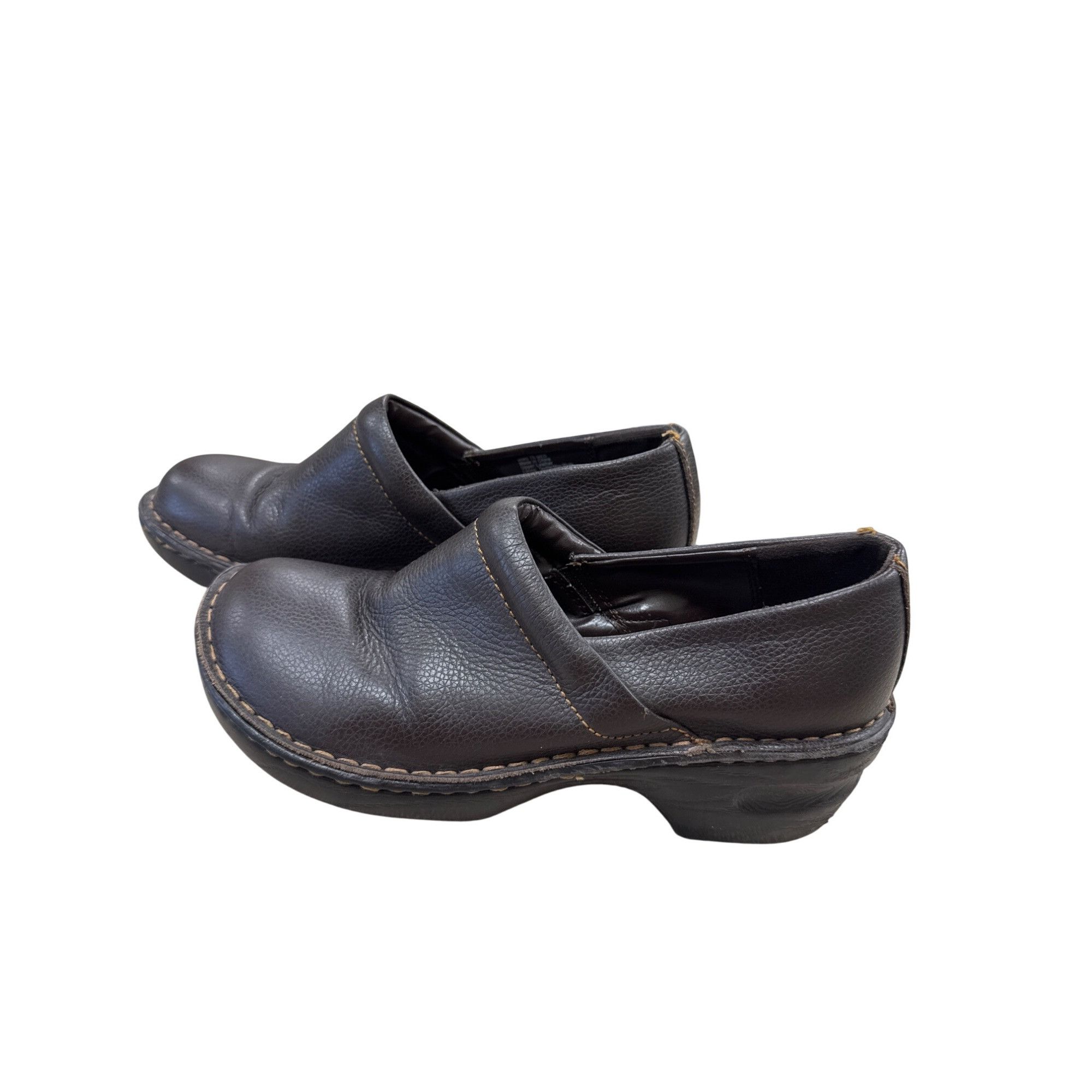 Sonoma Sonoma Womens Brown Leather Clogs Mules 7.5M SKU 7181 Size US 7.5 / IT 37.5 - 3 Thumbnail