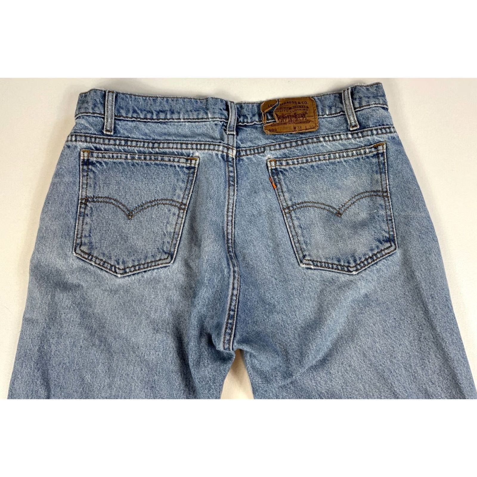 Levi's Levi's 505 Jeans Regular Fit Distressed 90s Vintage Mens Blue 35x30 Pants Straight Jeans Mens Size US 35 - 5 Thumbnail