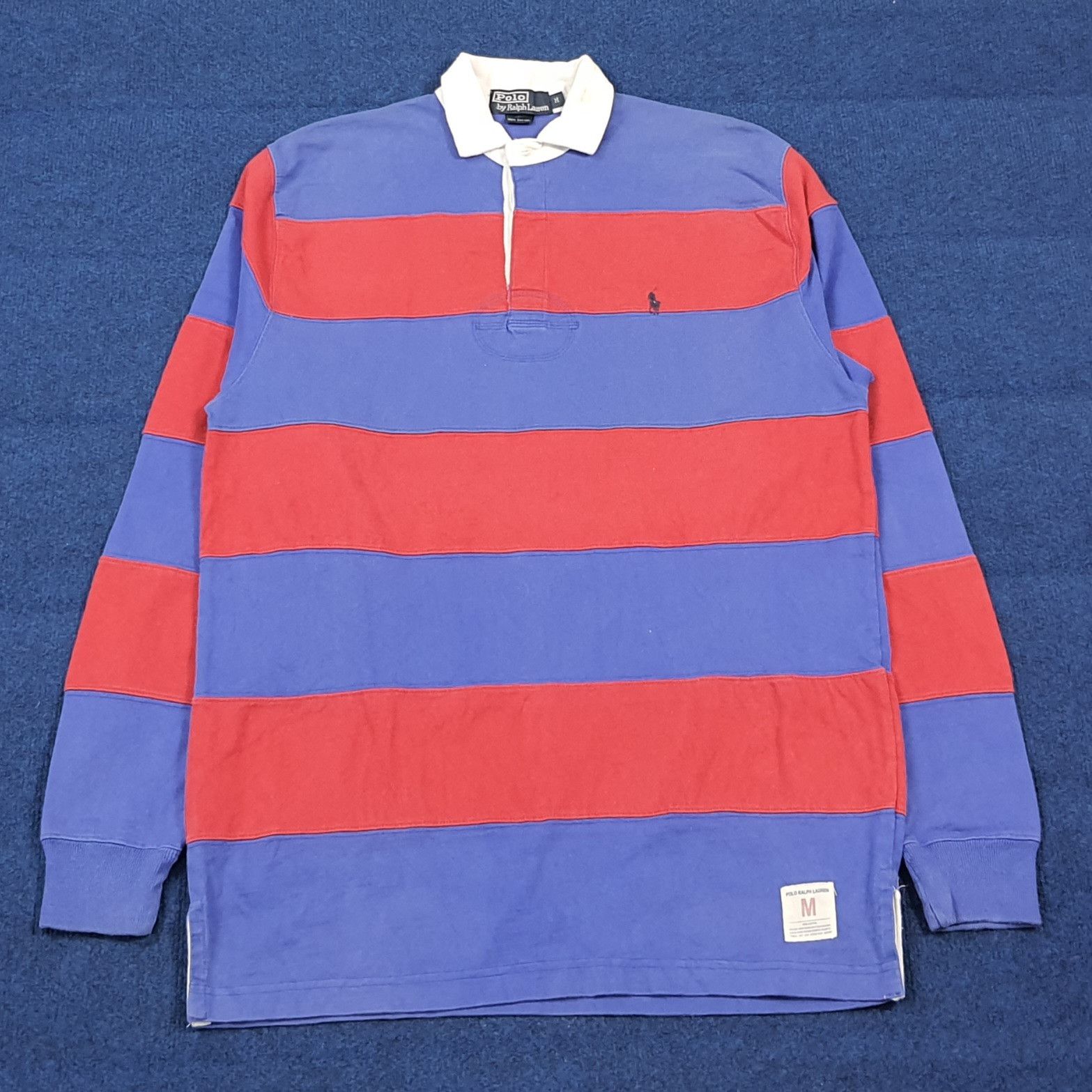 Vintage Polo Ralph Lauren Rugby Striped Polo Shirt E1N14