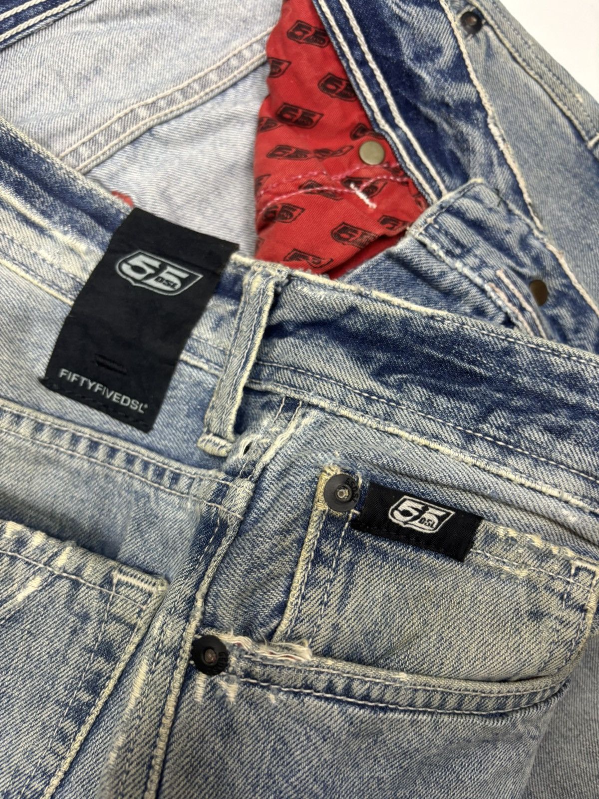 55DSL × Diesel 🔥VINTAGE 55DSL DISTRESSED DENIM JEANS Size US 33 - 11 Thumbnail