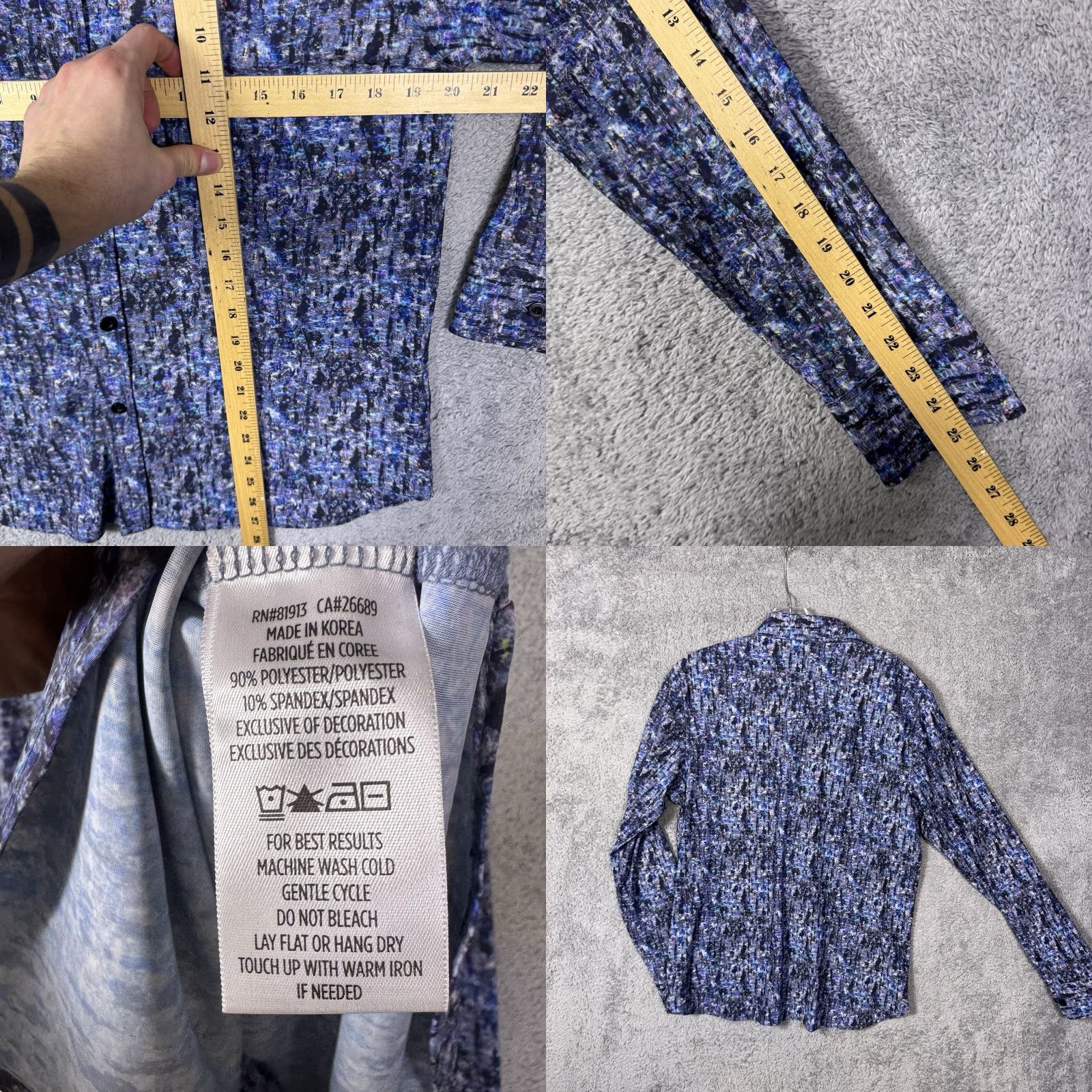 Robert Graham Robert Graham Shirt Men S Watercolor Abstract Geometric Art Galaxy Space Classic Blue Button-Up Long Sleeve Casual Workwear Outdoor Accessories Size US S / EU 44-46 / 1 - 8 Thumbnail