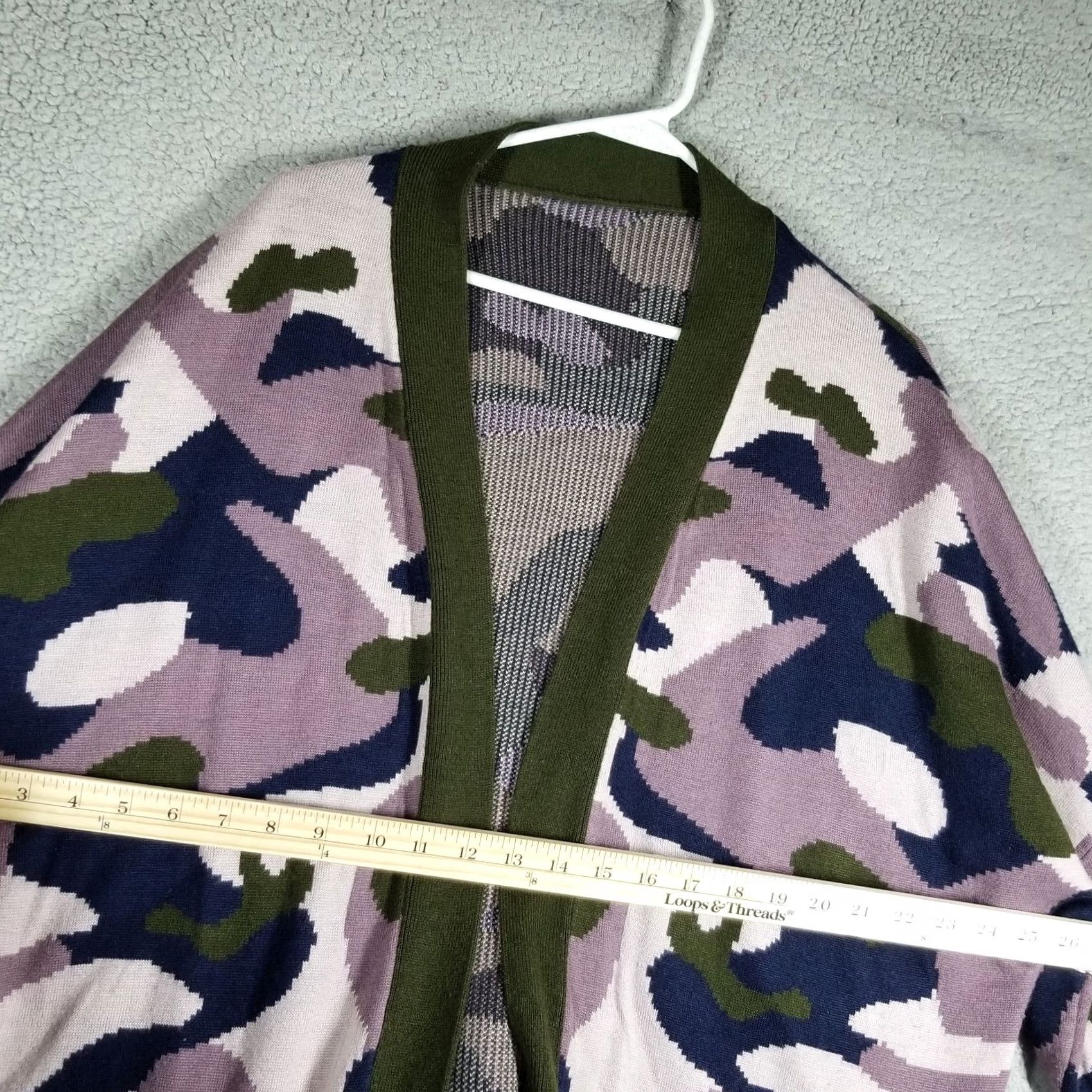 Anthropologie Anthropologie Sweater Cardigan Womens 2XL Camouflage Open Duster Kimono Green Army Knit Long Sleeve Casual Fall Winter 4-5-3 Size XXL / US 16-18 / IT 52-54 - 4 Thumbnail
