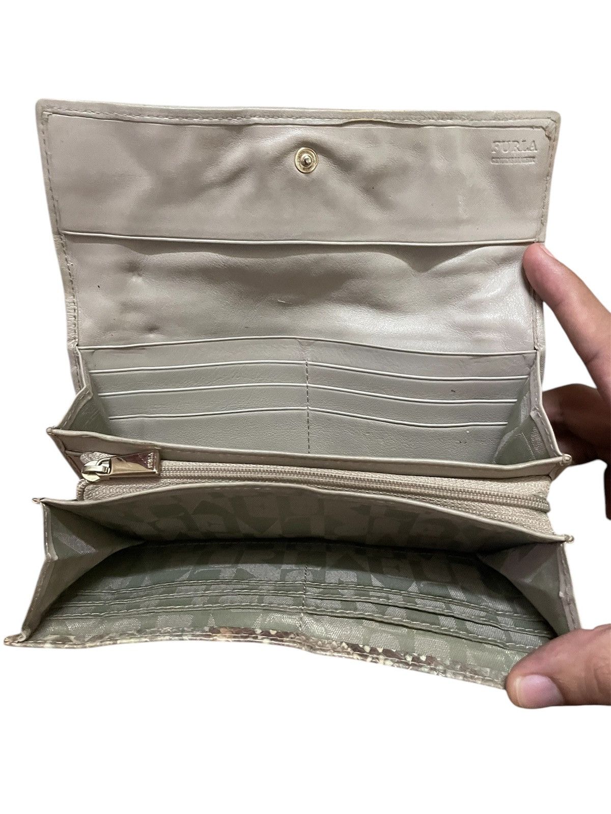 Furla Luxury Furla Python Style Leather Purse Size ONE SIZE - 3 Thumbnail