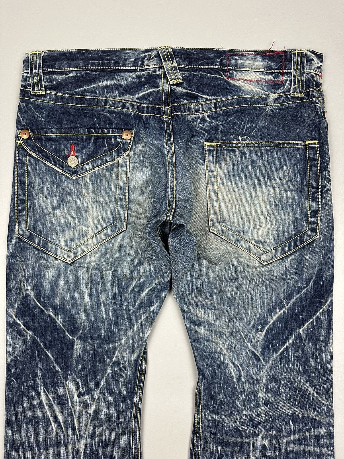 If Six Was Nine × Le Grande Bleu (L.G.B.) 🔥Rare🔥Vintage Blue Way Nippon Whiskered Flared Denim Size US 37 - 7 Thumbnail
