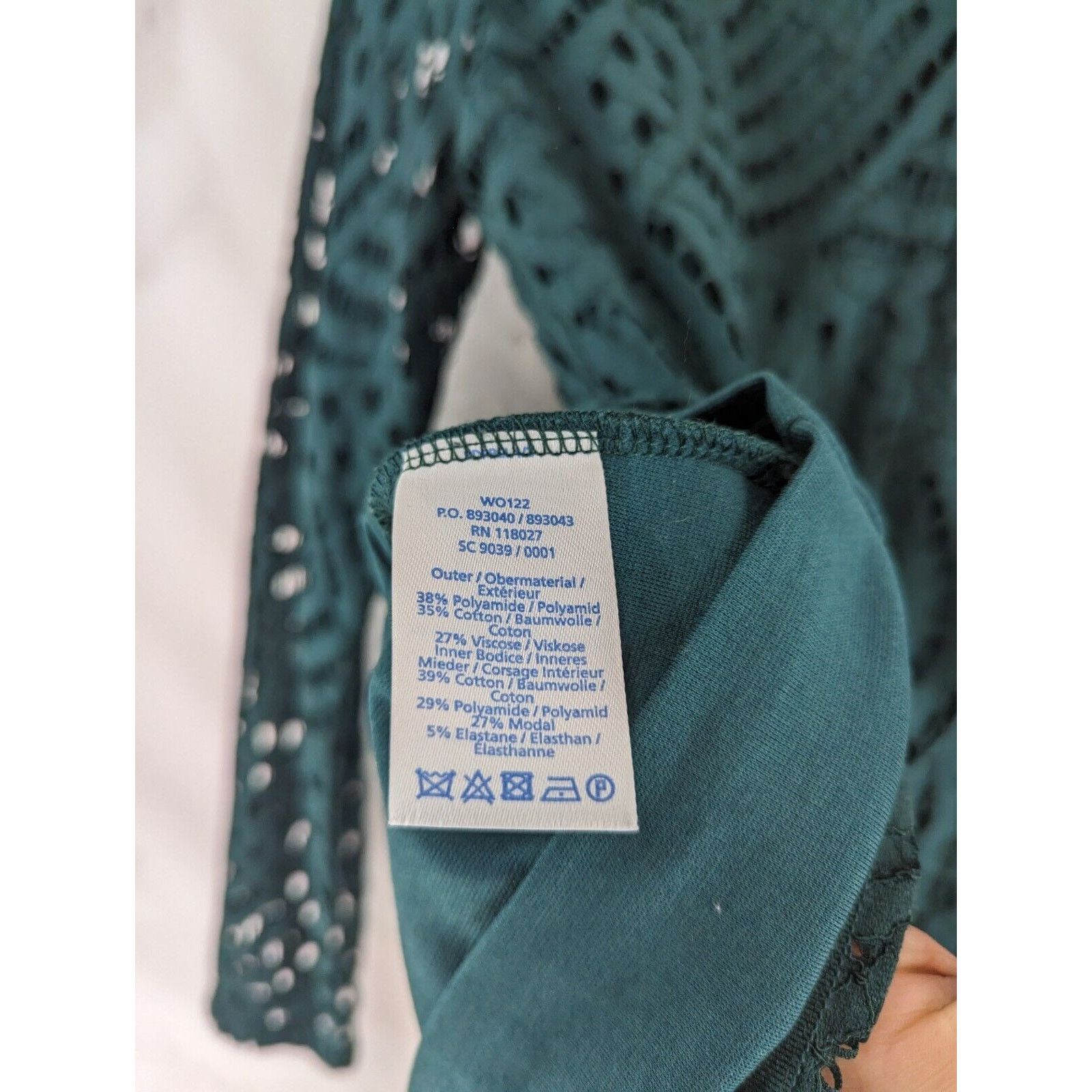 Boden Boden Shirt Women 6 Small Green Lace Zeta Ponte Blouse Size S / US 4 / IT 40 - 8 Thumbnail