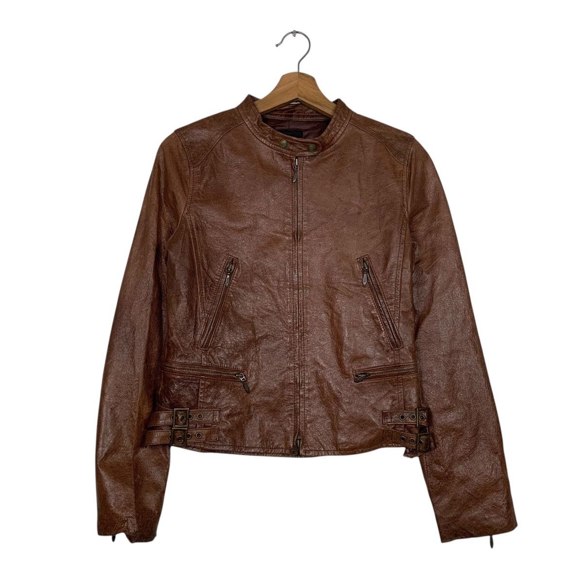 Tornado Mart Tornado Mart Femme Biker Leather Jacket Size XS / US 0-2 / IT 36-38 - 1 Thumbnail