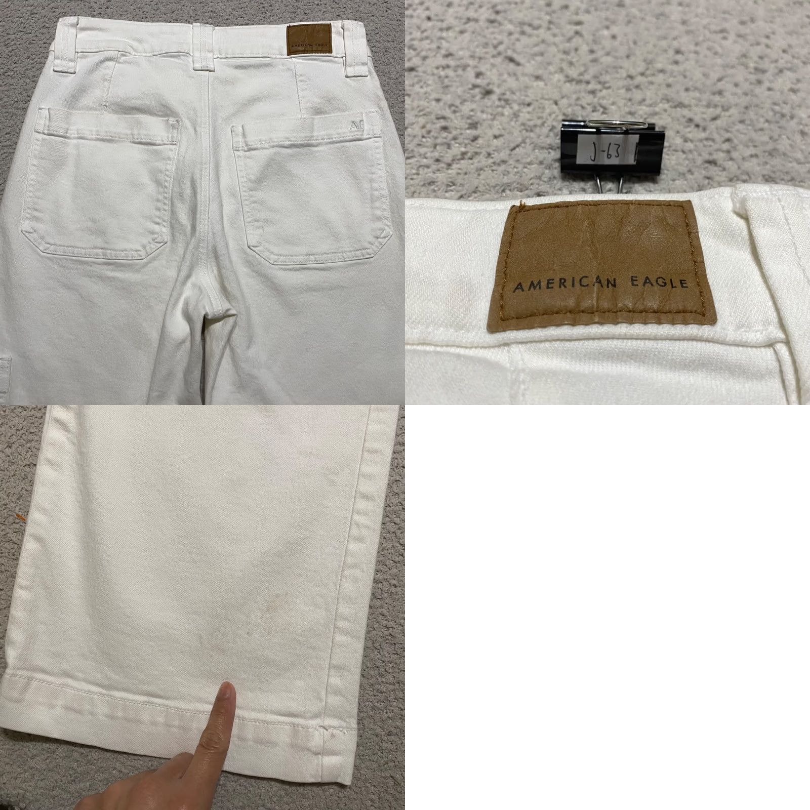American Eagle Outfitters American Eagle Outfitters Jeans White Denim 2 High Rise Wide-Leg Baggy 90s Grunge Streetwear Womens Jeans Size 26" / US 2 / IT 38 - 9 Thumbnail