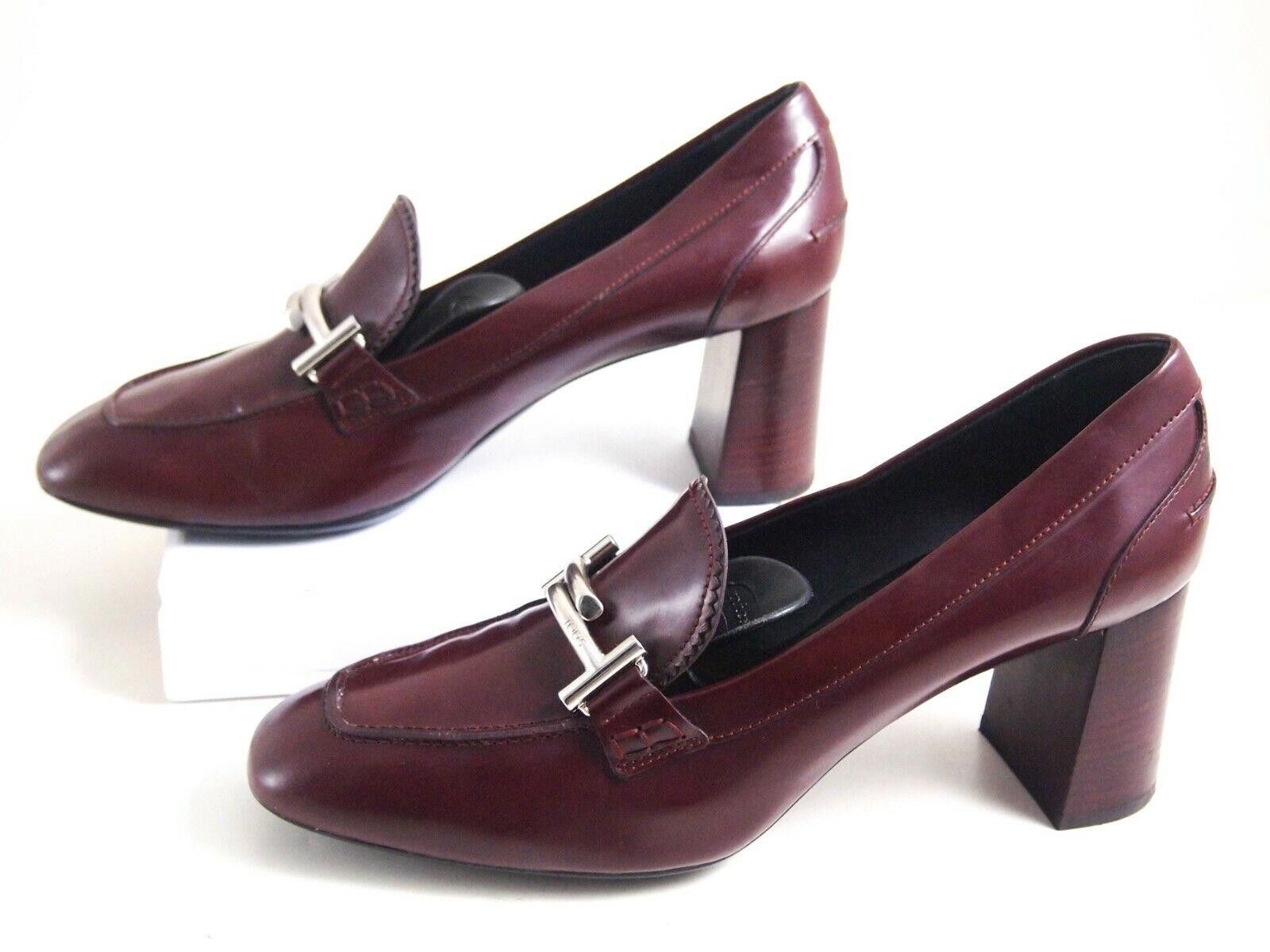 Tod's Tod's TT Heels Burgundy Leather Womens US 12 EU 42 $680 Size US 11.5 / IT 41.5 - 4 Thumbnail