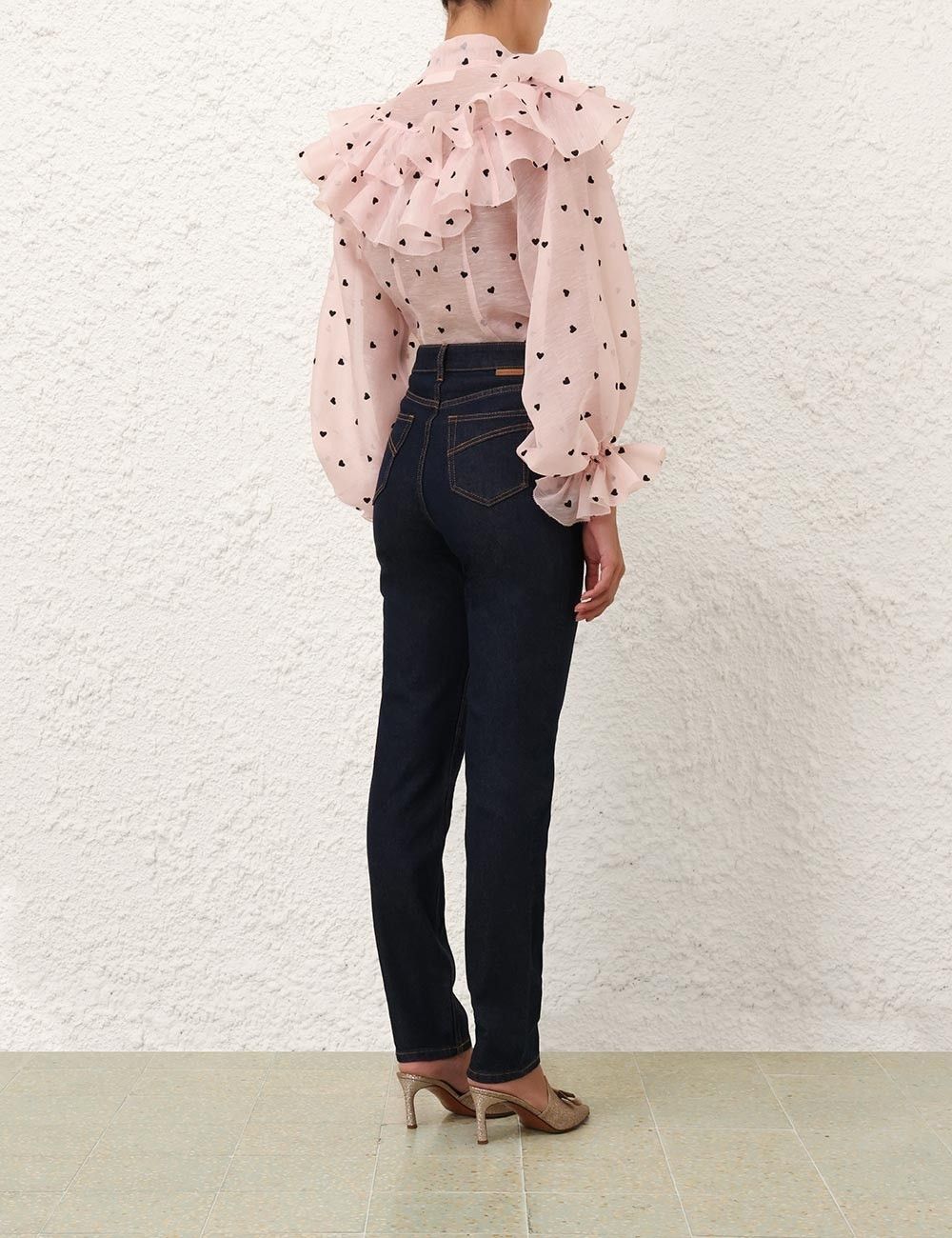 Zimmermann oc11z0925 Crush Embroidered Blouse in Pink Size XS / US 0-2 / IT 36-38 - 4 Thumbnail