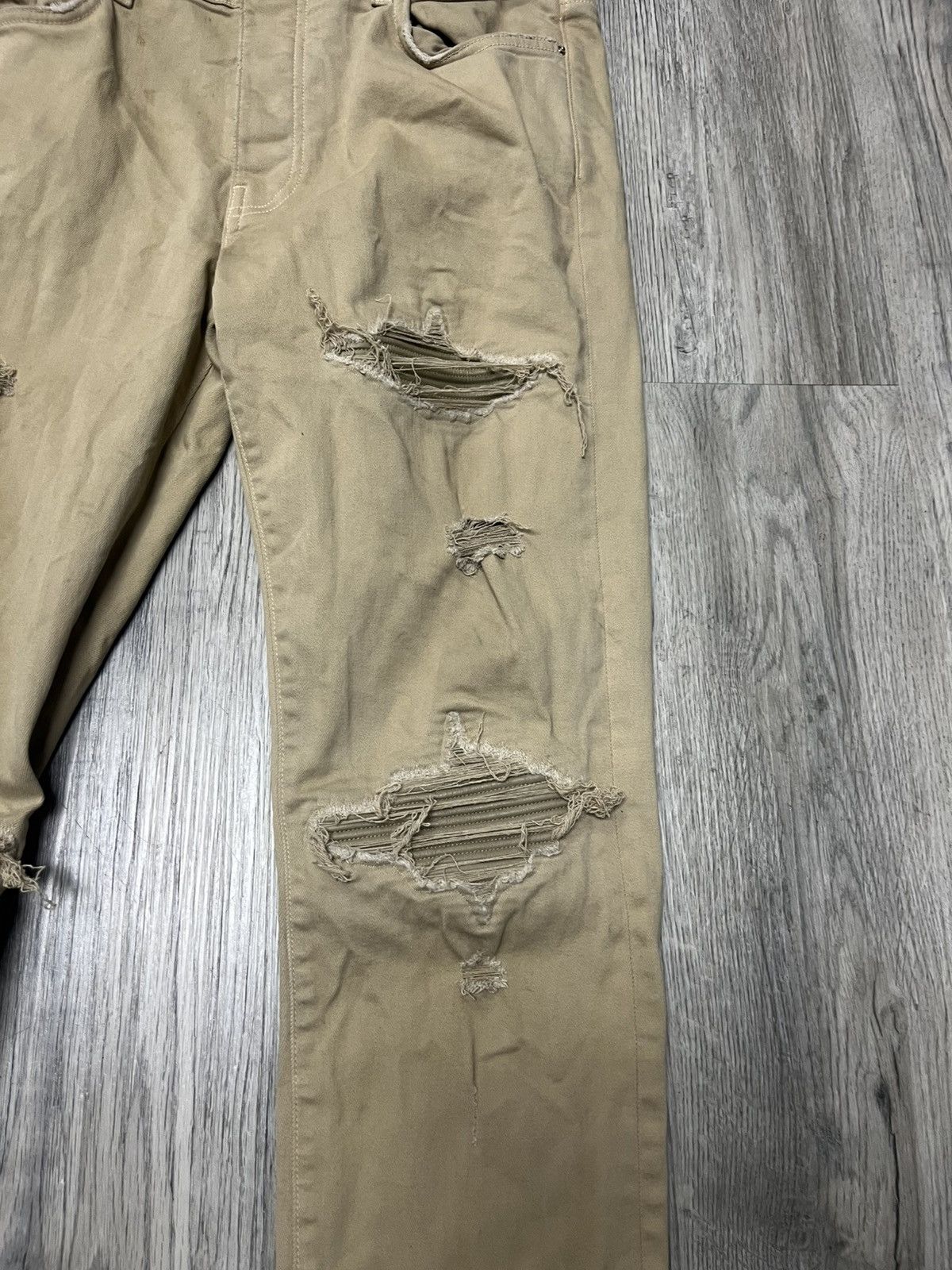 Amiri Amiri MX1 Khaki Patches Tan Beige Denim Size US 32 / EU 48 - 2 Thumbnail