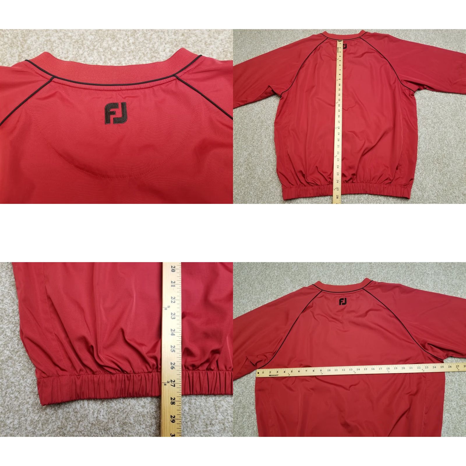Footjoy Footjoy Windbreaker Jacket Mens L Red Pullover V-Neck Golf Centennial Club Size US L / EU 52-54 / 3 - 8 Thumbnail