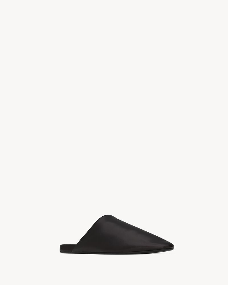 Saint Laurent Paris o1s1wg110126 800696 Plaza Mules in Smooth Leather in Black Size US 7 / EU 40 - 3 Thumbnail