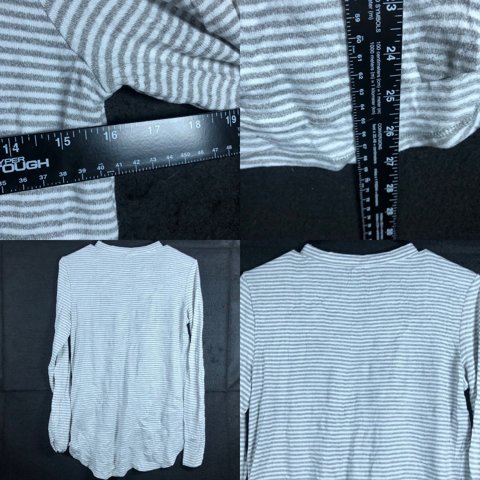 Banana Republic Banana Republic Womens Shirt Gray White Stripe Long Sleeve Cozy Stretch Small Crew Neck Casual Workwear Holiday Fashion Womens Size S / US 4 / IT 40 - 8 Thumbnail