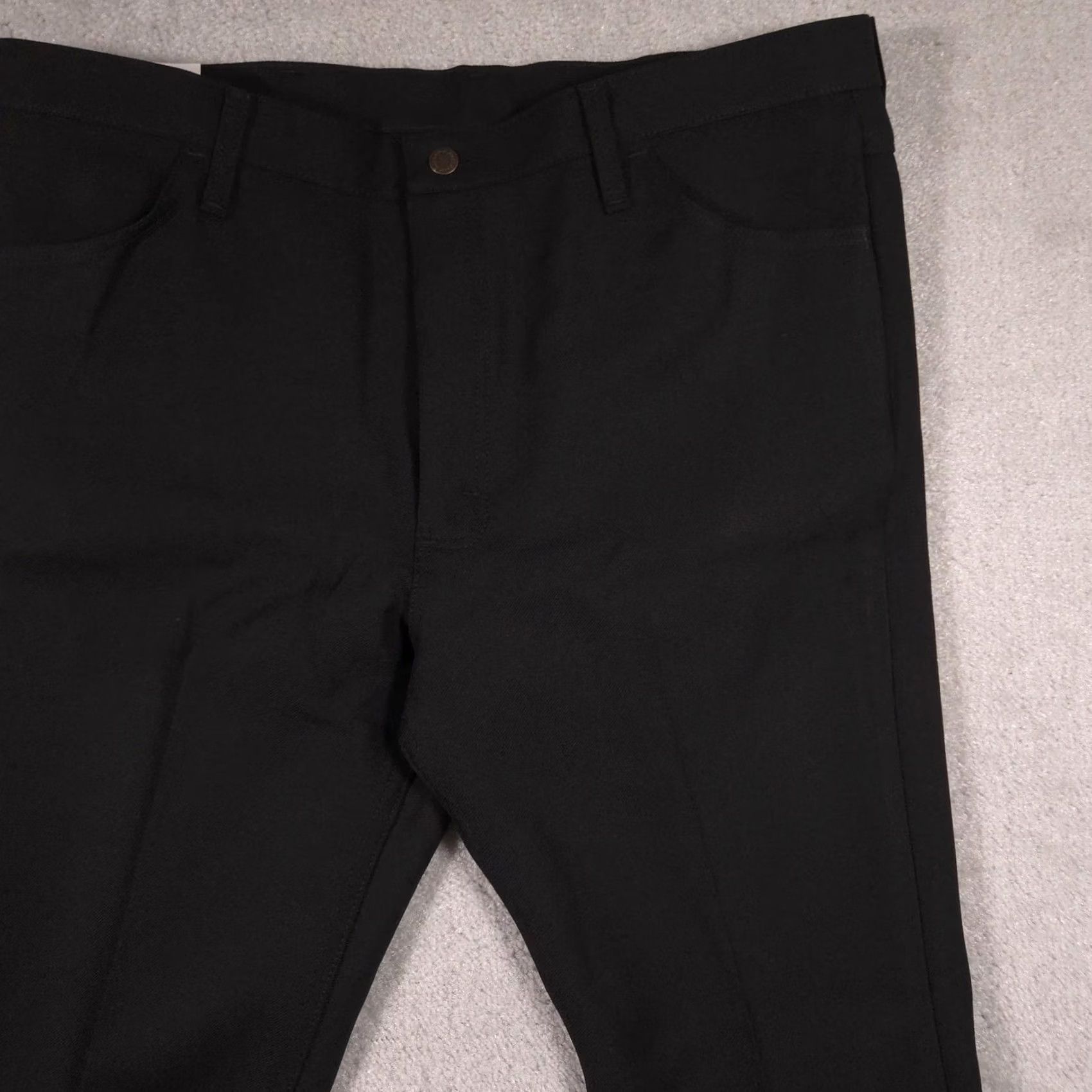 Wrangler Wrangler Dress Pants Mens 40x32 Black Microfiber Flat Front Uniform Work Size US 40 / EU 56 - 3 Thumbnail