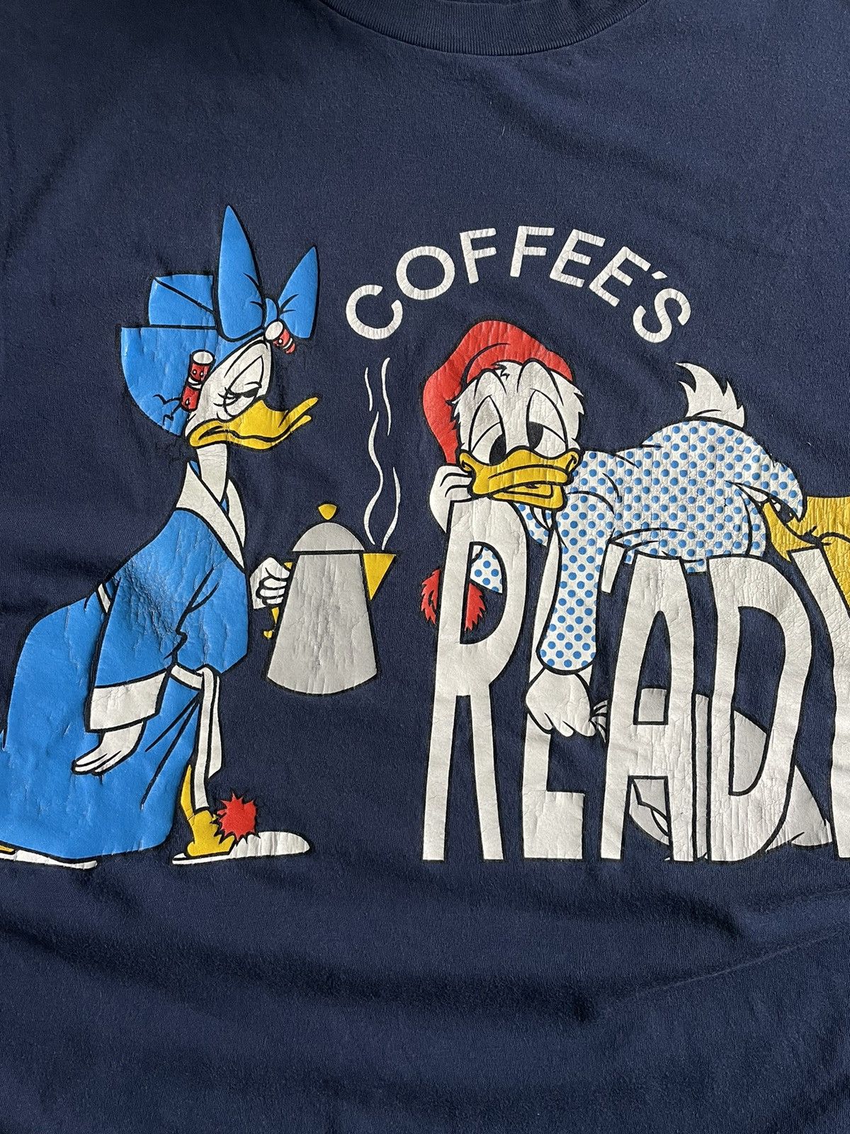 Disney × Vintage Vintage Disney Donald Duck 90’s T-Shirt Coffees Ready RARE Size US L / EU 52-54 / 3 - 4 Thumbnail