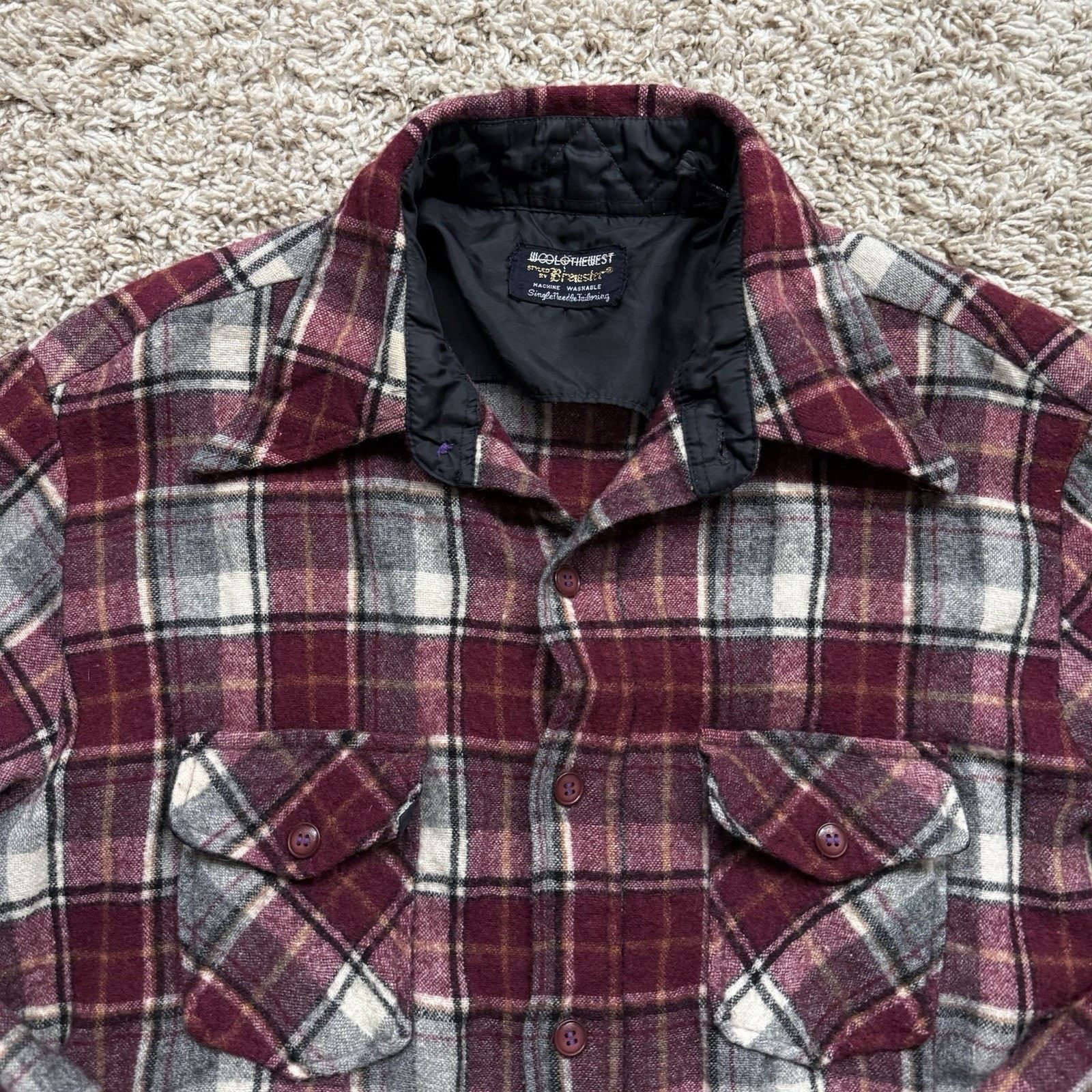 Vintage Vintage Brewster Wool Plaid Flannel Button Up LS Shirt Size US M / EU 48-50 / 2 - 3 Thumbnail