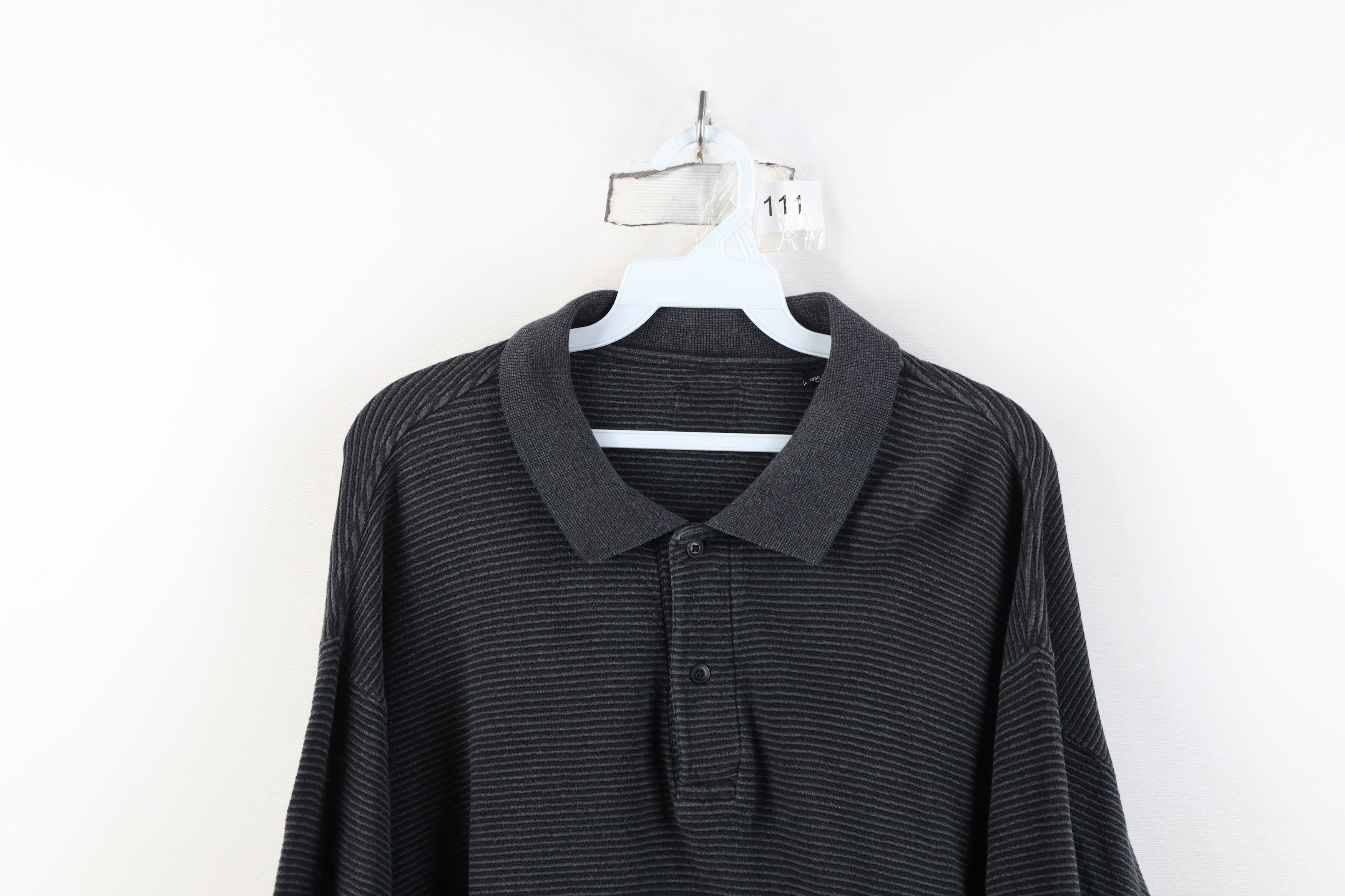 Vintage Vintage 90s Y2K Streetwear Knit Striped Long Sleeve Polo Size US XL / EU 56 / 4 - 2 Thumbnail