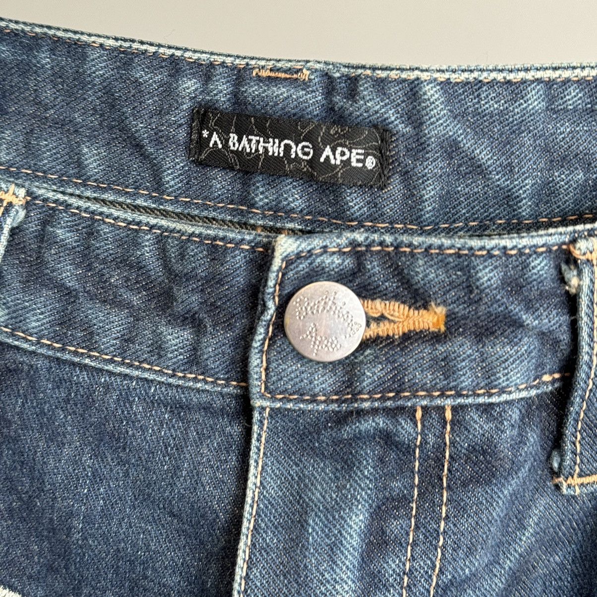 Bape OG BAPEXCLUSIVE Painted Logo Denim Jeans Size US 34 / EU 50 - 16 Thumbnail