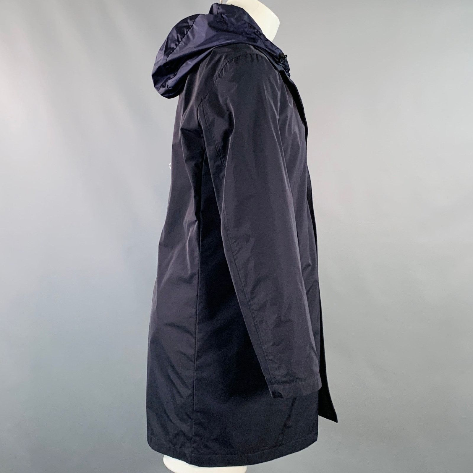 Moncler MONCLER Reynaud Black Navy Polyamide Zip Snaps Coat Size US M / EU 48-50 / 2 - 2 Thumbnail