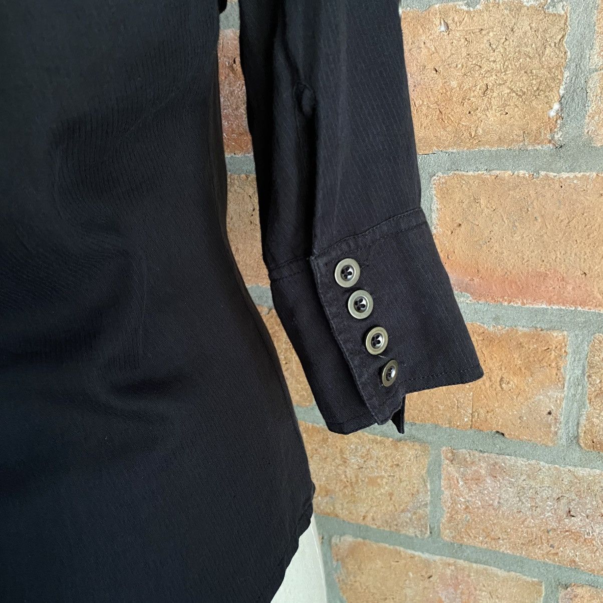 Japanese Brand G.O.A Vintage Black Shirt with Front Pockets Size M / US 6-8 / IT 42-44 - 3 Thumbnail