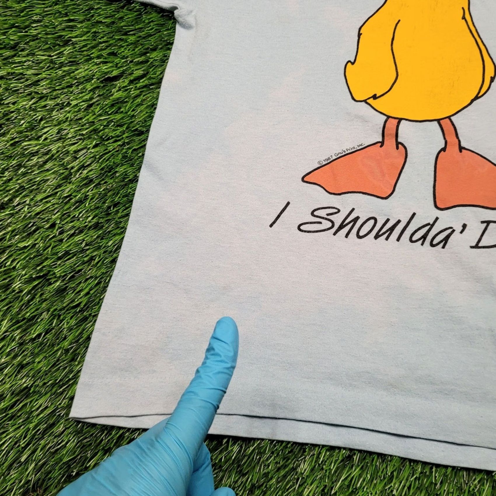 Vintage VINTAGE I Shoulda' Duck Funny T-Shirt Mens XS / Womens S Soft Tee Blue 80s 50/50 Single Stitch United States Skin Size XS / US 0-2 / IT 36-38 - 6 Thumbnail