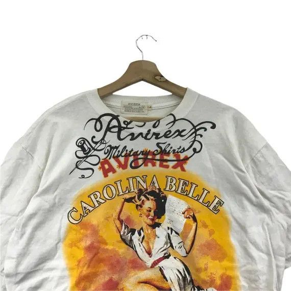 Avirex Vtg 90’ AVIREX CAROLINA Belle Airborne Tee Shirt USAAF Size US M / EU 48-50 / 2 - 2 Thumbnail