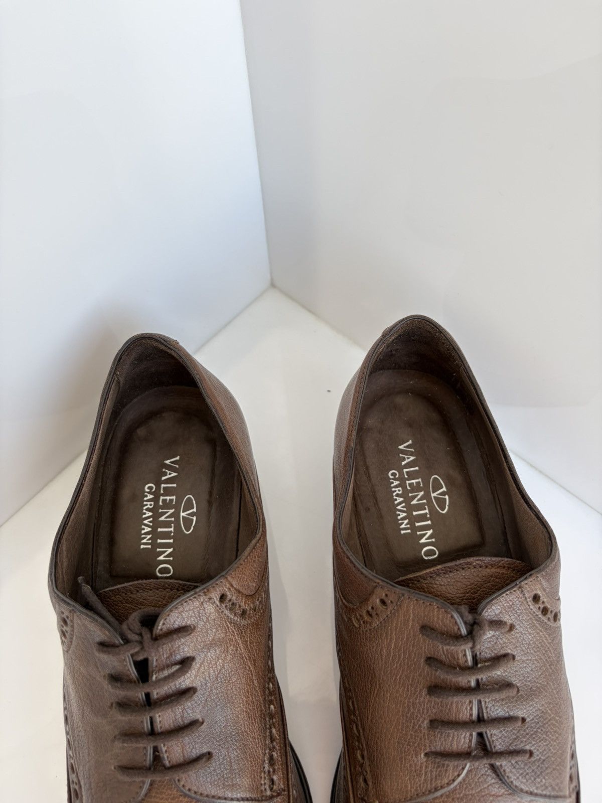 Valentino Valentino Garavani Leather Derby Wingtip Formal Casual Shoes Size US 10 / EU 43 - 9 Thumbnail