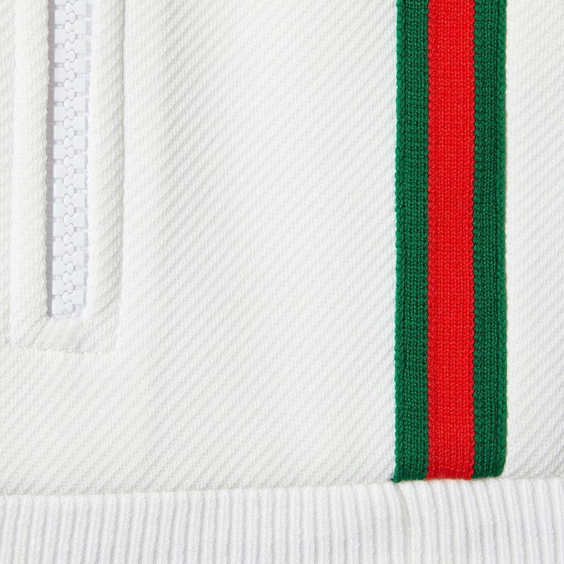 Gucci o1la5ras0526 Jersey Drill Jacket With Web in White Size M / US 6-8 / IT 42-44 - 7 Thumbnail