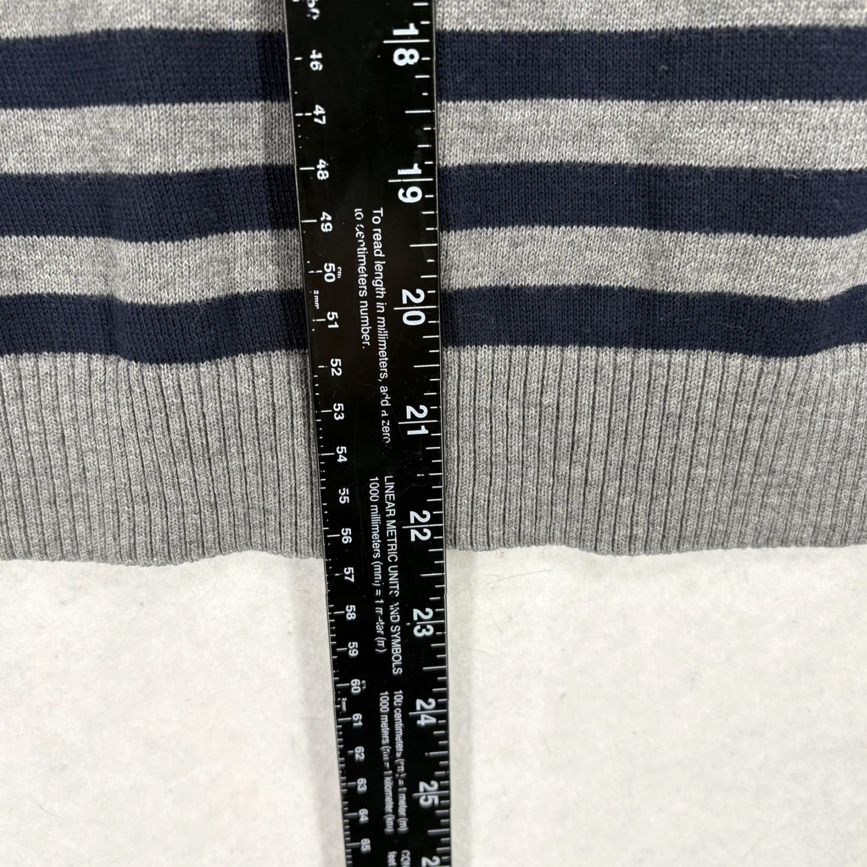 Talbots Talbots Sweater Vest Womens Large Gray Stripe V Neck 100% Cotton Knit Casual NWT Size L / US 10 / IT 46 - 6 Thumbnail