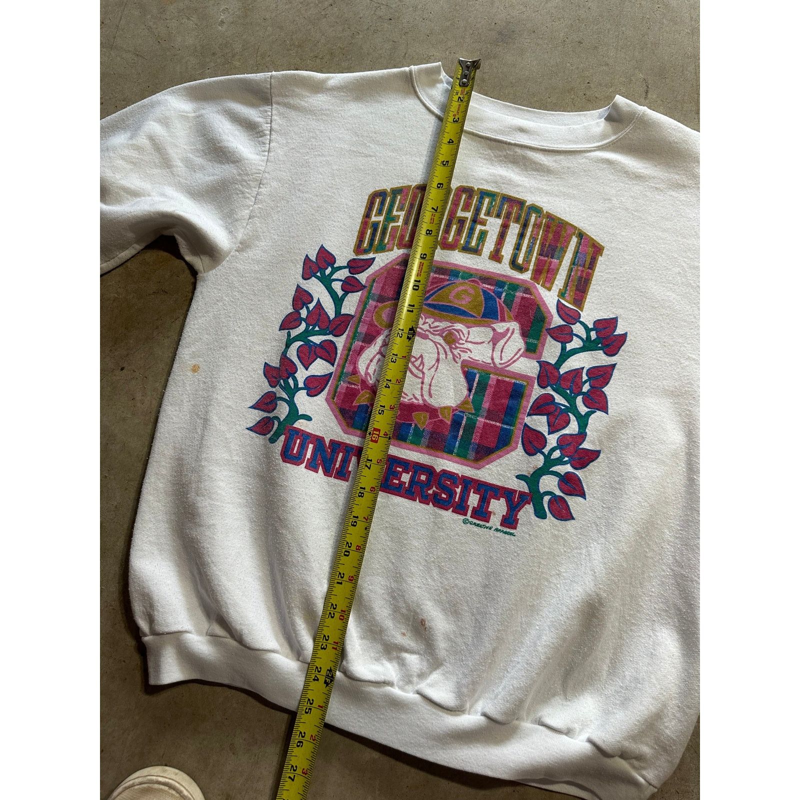 Vintage Vintage Georgetown Hoyas 80s Floral Roses Sweatshirt Medium Size US M / EU 48-50 / 2 - 8 Thumbnail