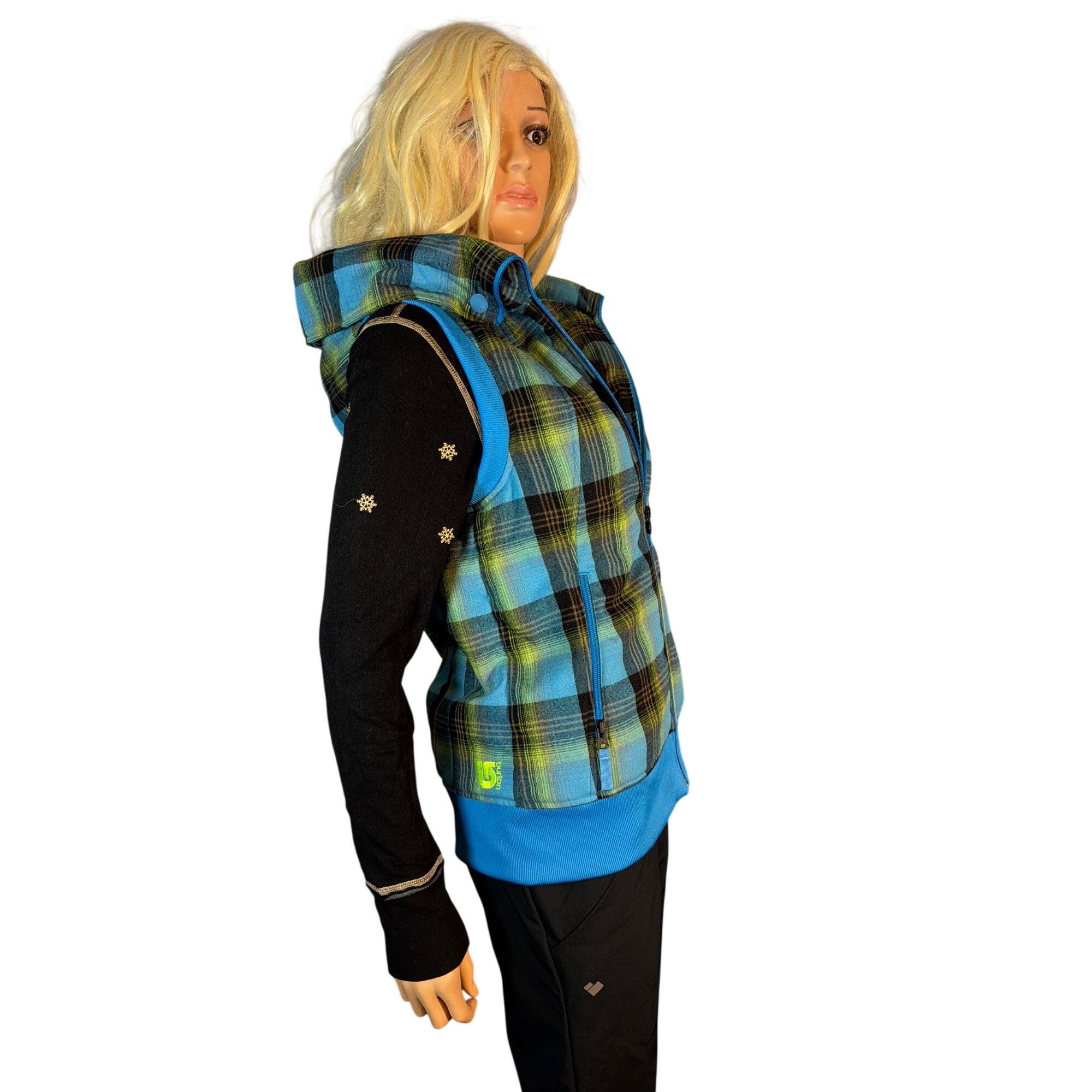 Burton Burton Dryride Vest Women’s S Blue Green Plaid Zip Up Hoodie Size S / US 4 / IT 40 - 5 Thumbnail