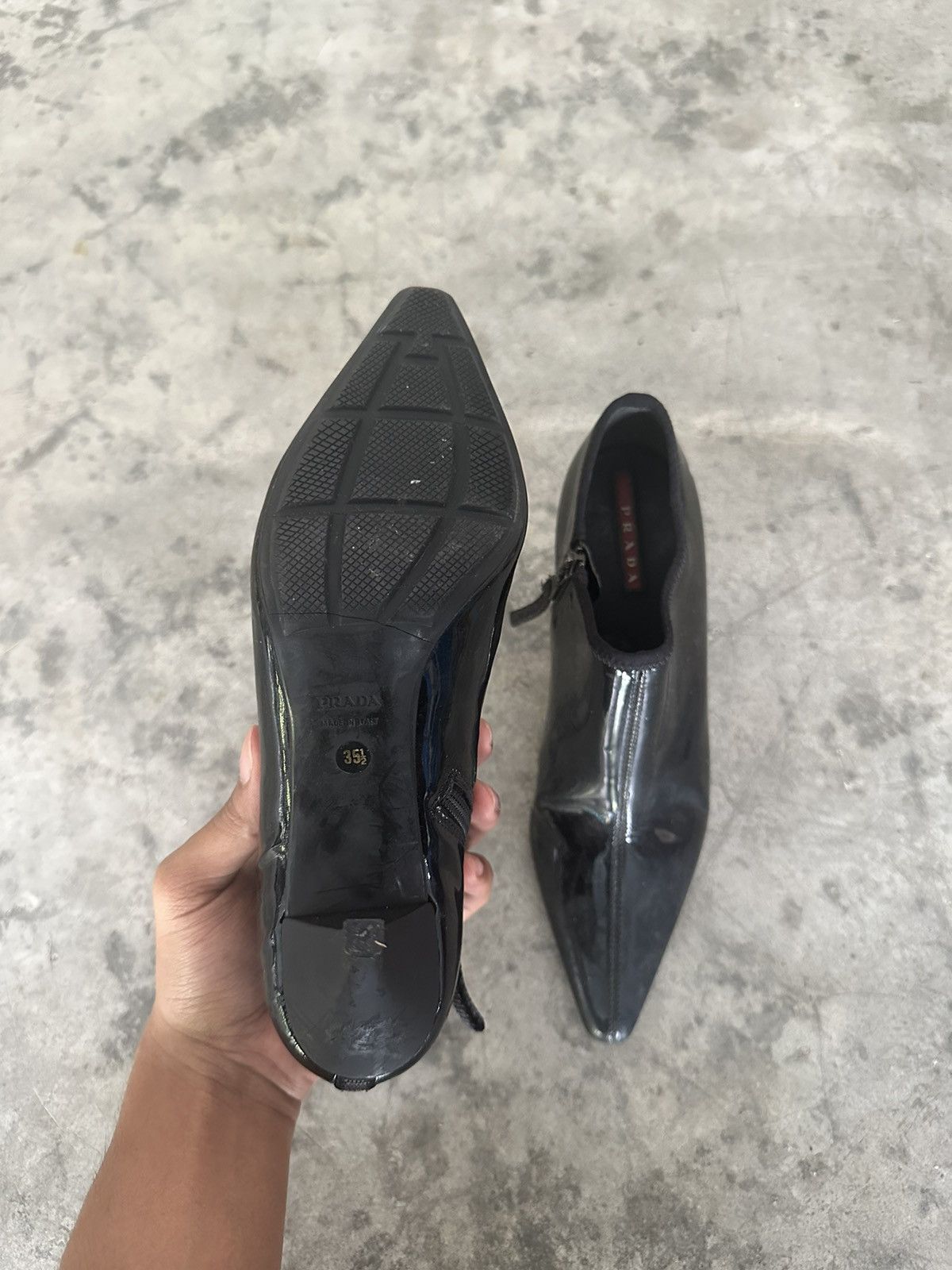 Prada Prada Black Patent Leather Ankle Boots Size US 5 / IT 35 - 14 Thumbnail