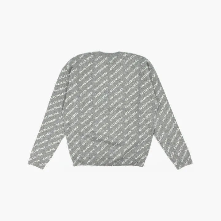 Balenciaga Balenciaga Gray Logo Print Long Sleeve Sweater 0079-2507 Size US S / EU 44-46 / 1 - 3 Thumbnail
