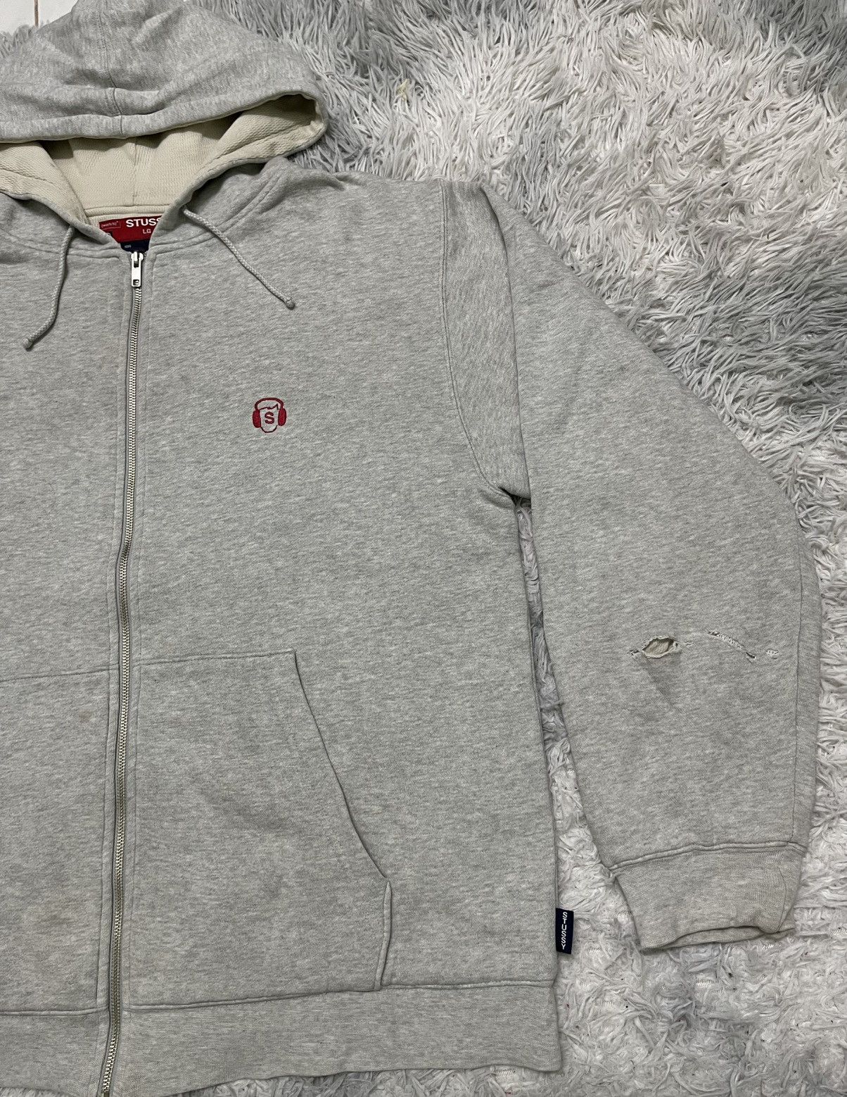 Stussy 2000s STUSSY JAPAN HOODIE ZIP UP SIMPLE DESIGN DISTRESSED Size US L / EU 52-54 / 3 - 3 Thumbnail