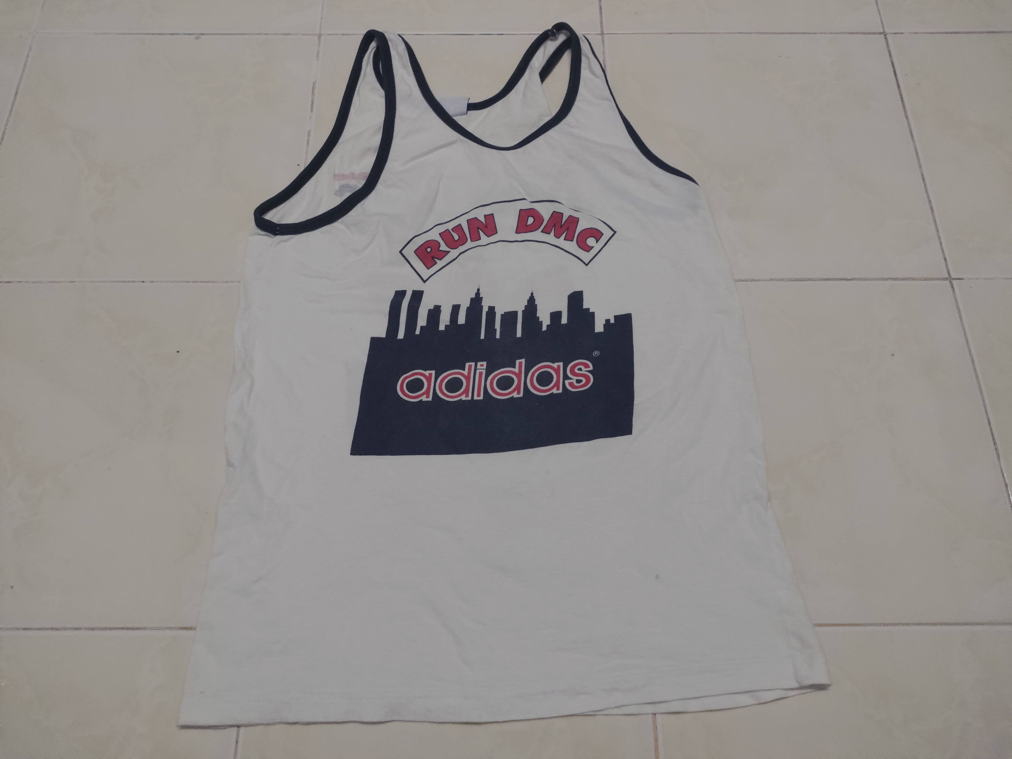 image of Adidas Run Dmc Sleeveless Basketball Singlet in White, Men's (Size Medium)