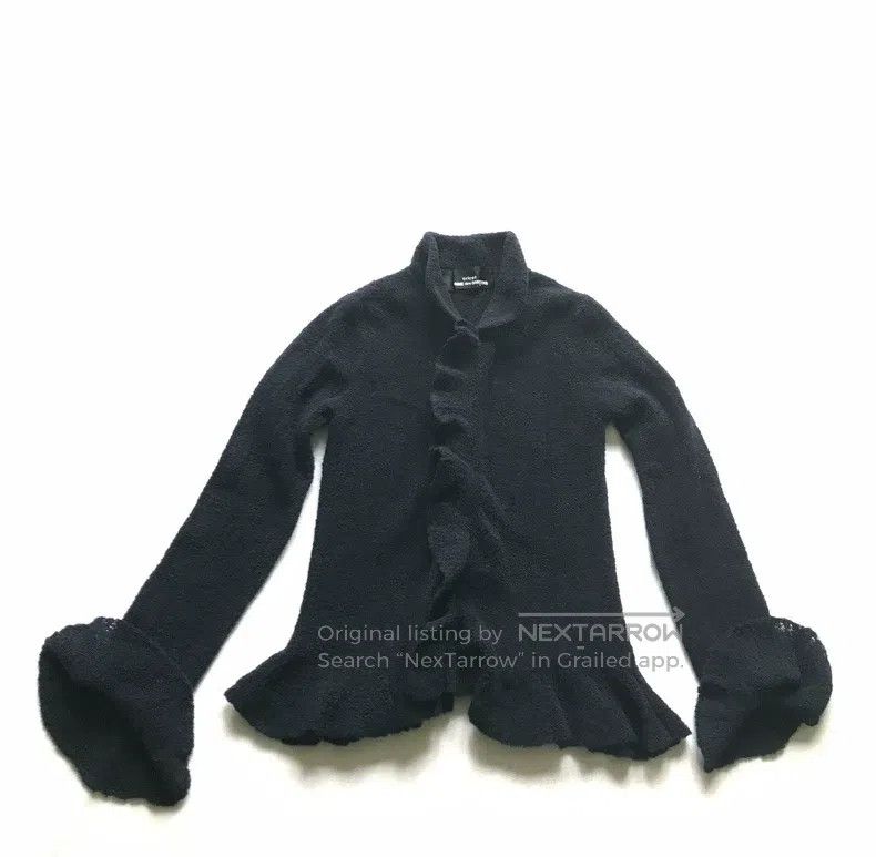 Comme des Garcons Comme Des Garcons Ruffled deep navy wool cardigan with sty Size S / US 4 / IT 40 - 3 Thumbnail