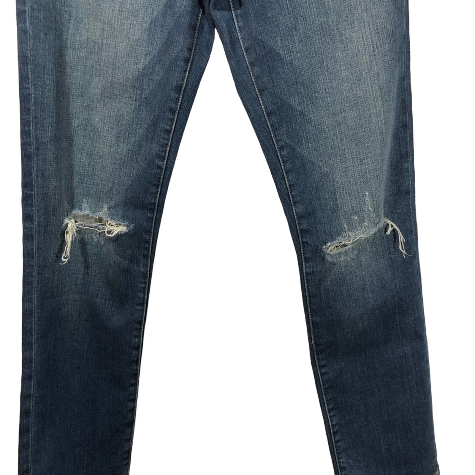 Current/Elliot Current/Elliott High Rise Straight Leg Ripped Ankle Jeans 24 Size 24" / US 00 / IT 34 - 5 Thumbnail