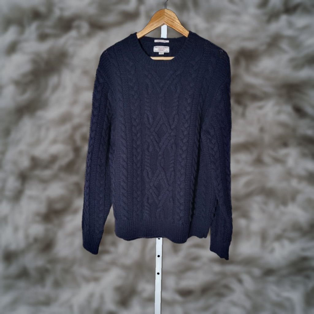 J.Crew VINTAGE J. Crew Wallace & Barnes Shetland Wool Chunky Fisherman Sweater Sz L Navy Blue Size US L / EU 52-54 / 3 - 1 Thumbnail