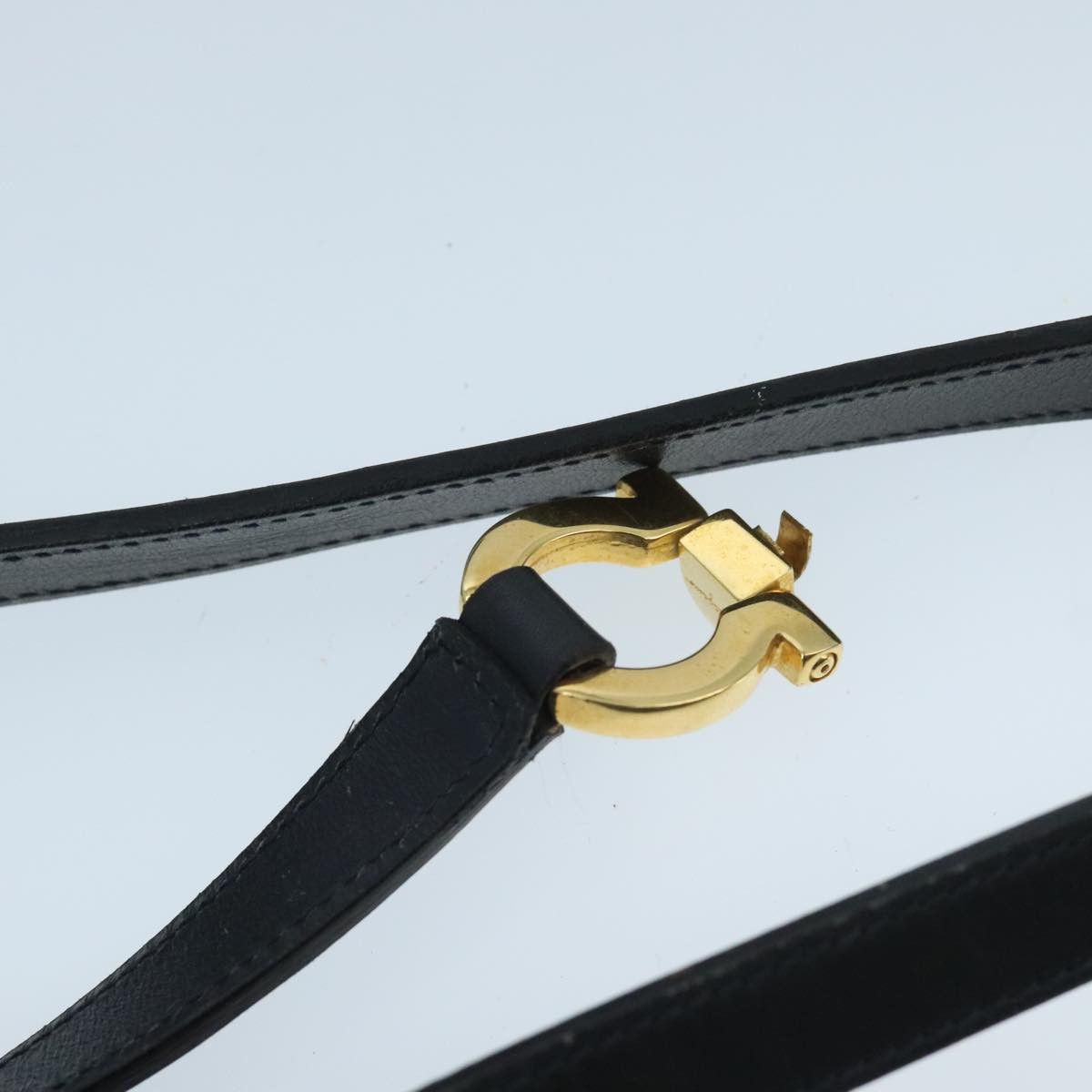 Salvatore Ferragamo Salvatore Ferragamo Gancini Shoulder Bag Leather Navy Gold Size ONE SIZE - 8 Thumbnail
