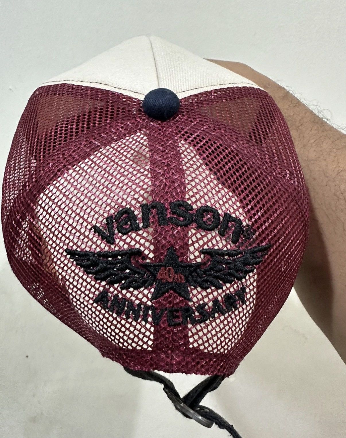 Vanson Leathers VTG Full Embroidery Vanson Distress Trucker Hat Size ONE SIZE - 5 Thumbnail