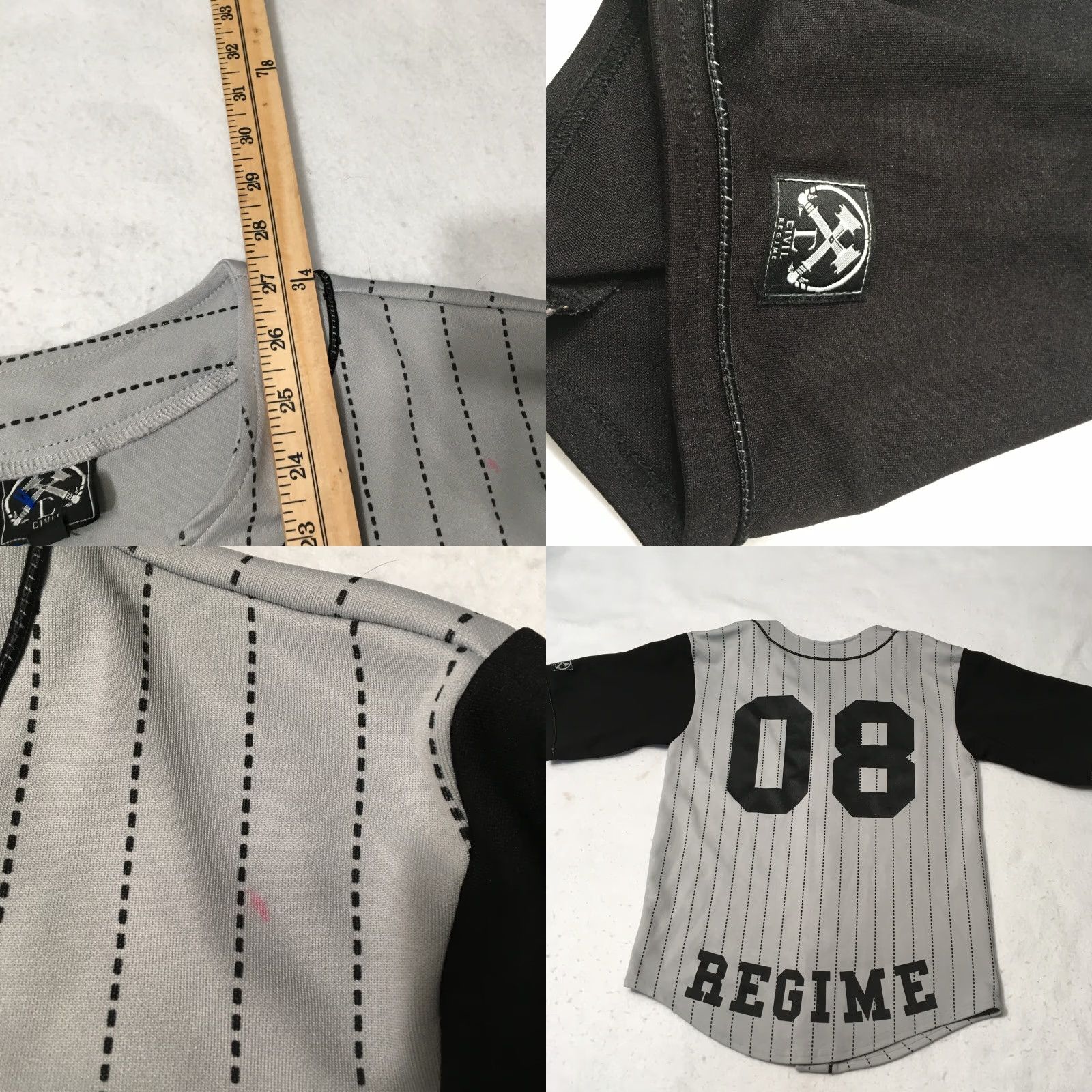 Vintage Civil Regime gray Baseball Jersey Button Short Sleeve Men’s M Gray Logo Modern - Shirt Mens M Size US M / EU 48-50 / 2 - 8 Thumbnail